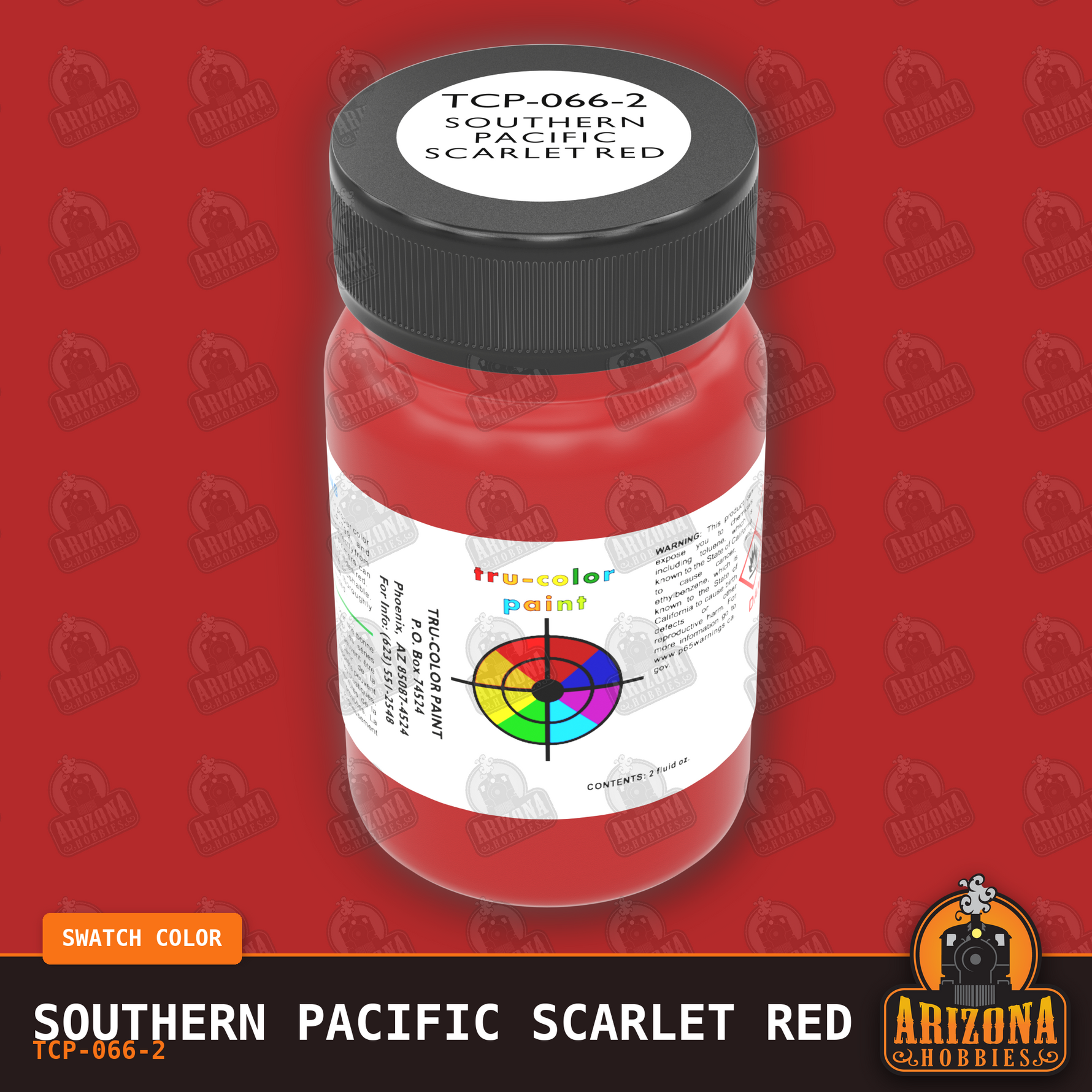 Southern Pacific SCARLET RED 2-oz bottle (Air-brush) Tru-Color Paint SPECIAL ORDER ONLY