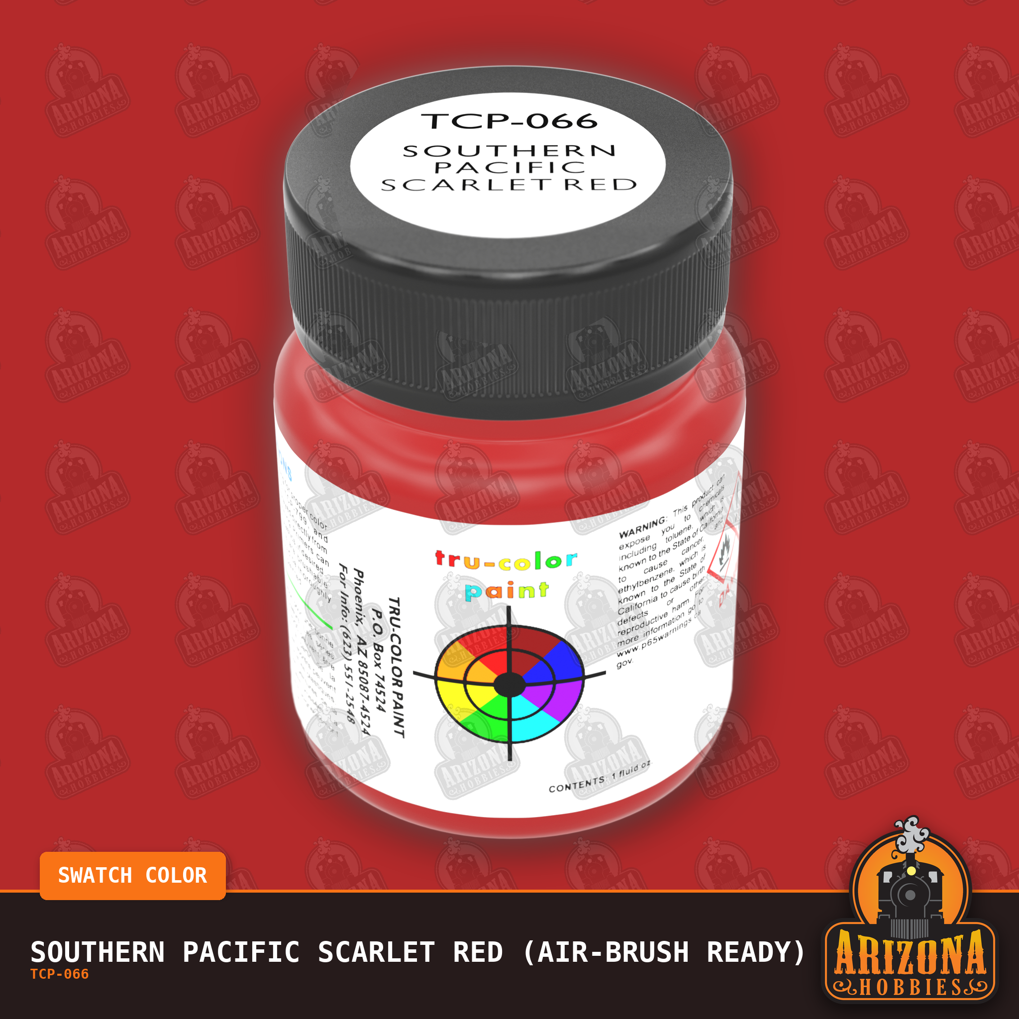 Southern Pacific SCARLET RED 1-oz bottle (Air-brush) Tru-Color Paint