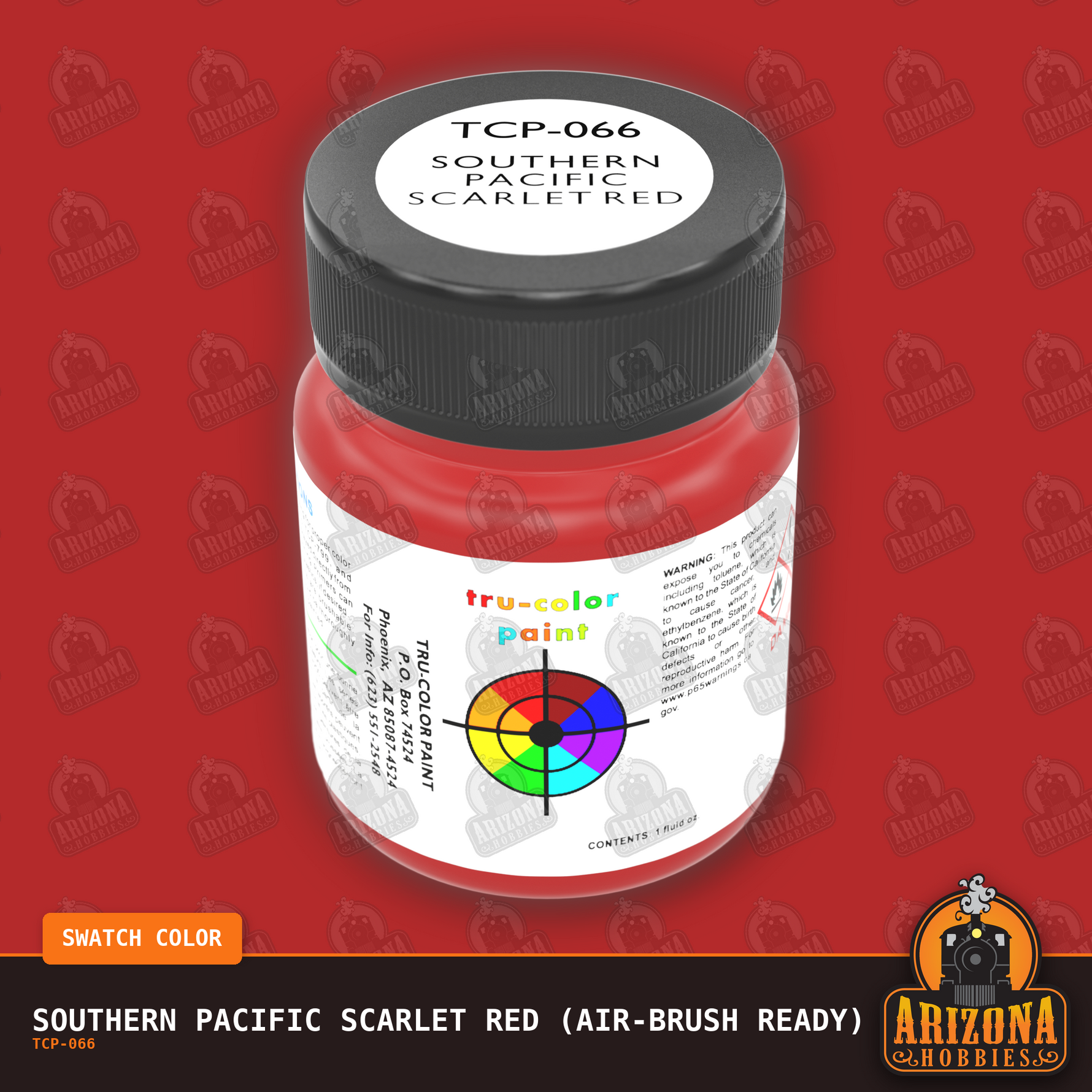 Southern Pacific SCARLET RED 1-oz bottle (Air-brush) Tru-Color Paint
