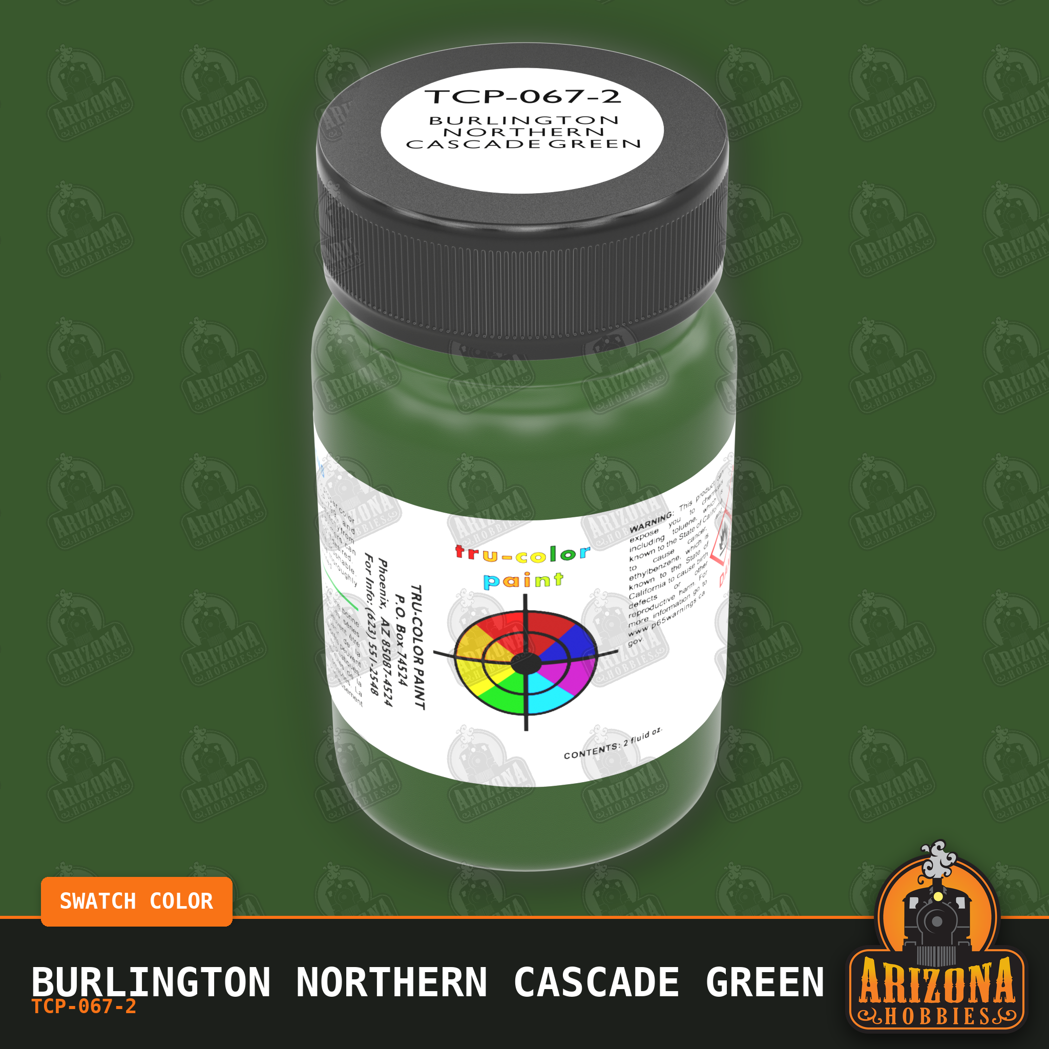 Burlington Northern CASCADE GREEN 2-oz bottle (Air-brush) Tru-Color Paint SPECIAL ORDER ONLY