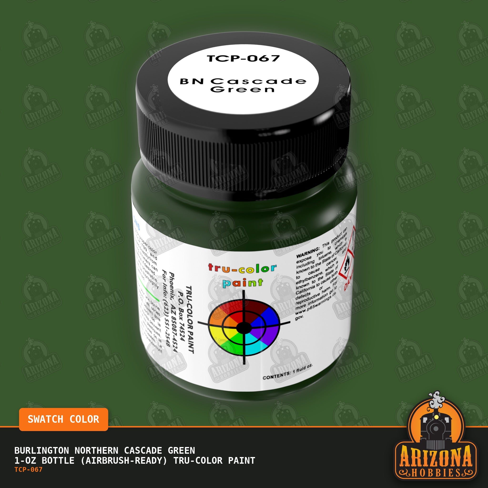 Burlington Northern CASCADE GREEN 1-oz bottle (Airbrush-ready) Tru-Color Paint