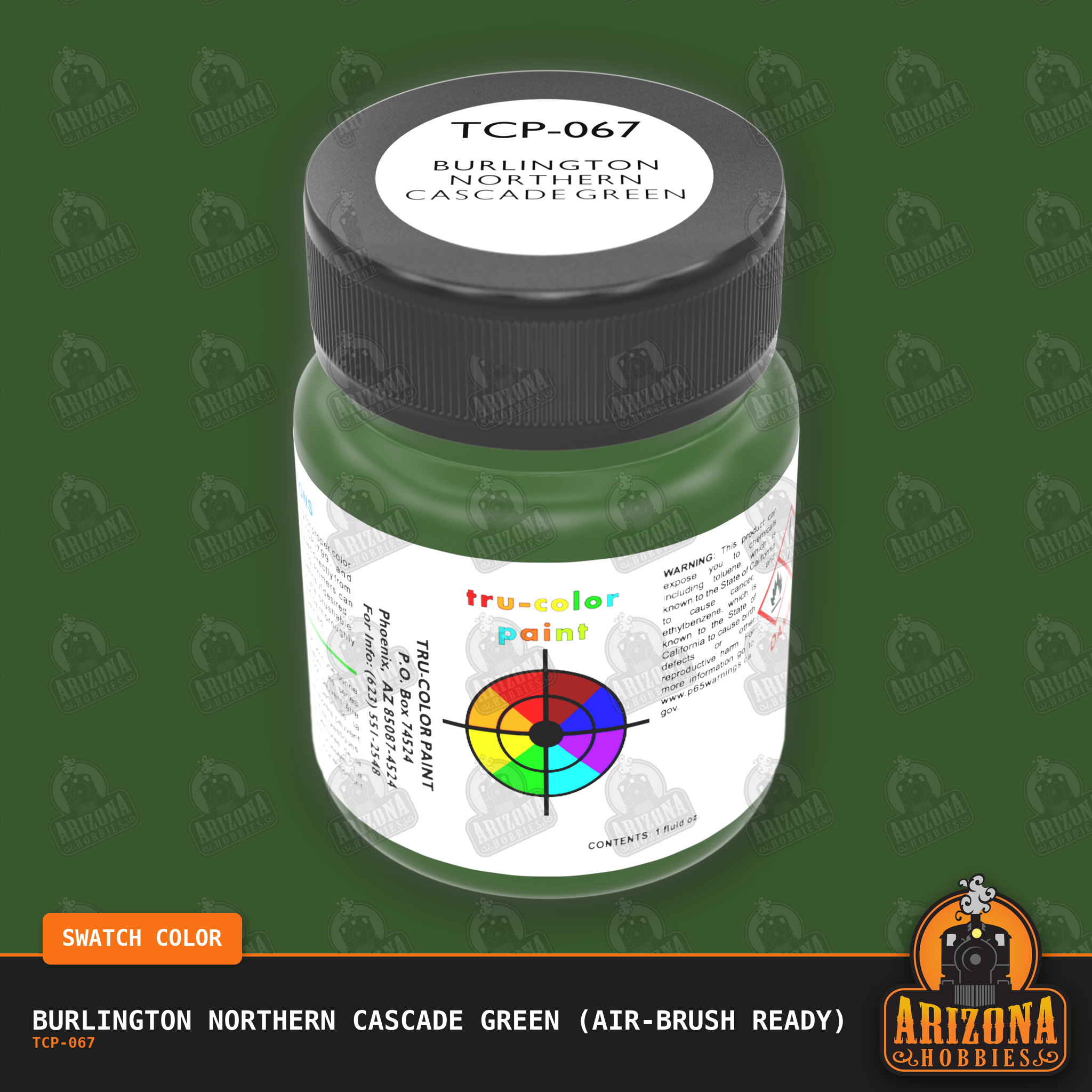 Burlington Northern CASCADE GREEN 1-oz bottle (Air-brush) Tru-Color Paint