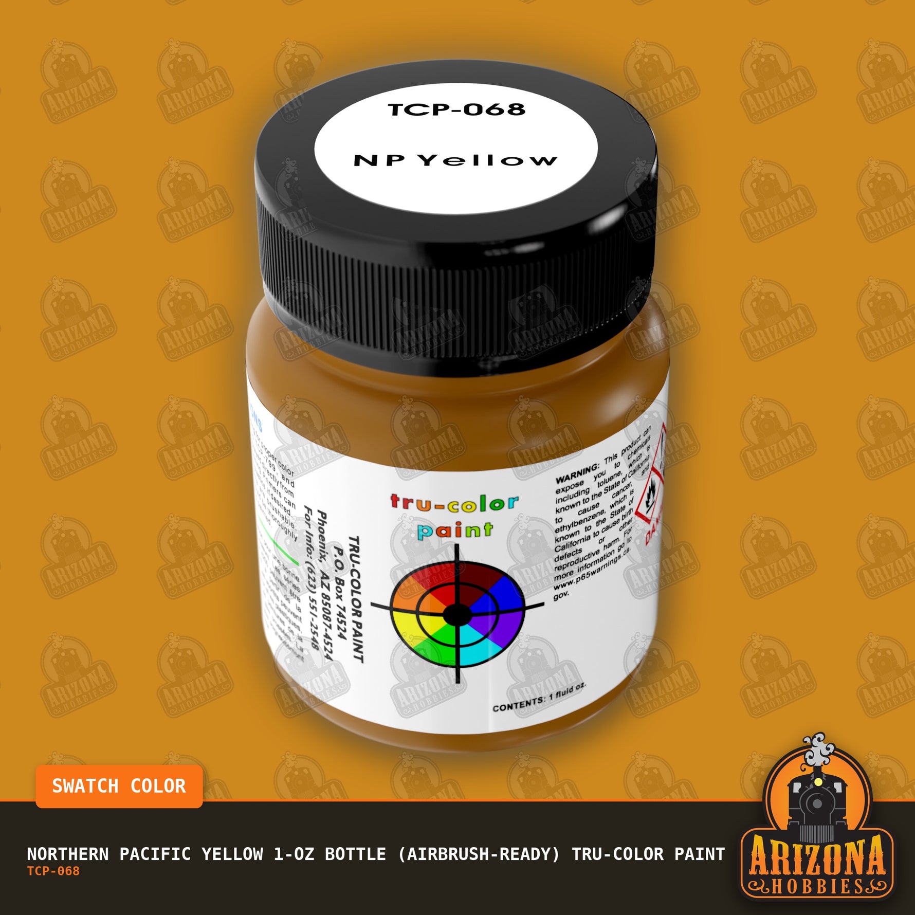 Northern Pacific YELLOW 1-oz bottle (Airbrush-ready) Tru-Color Paint