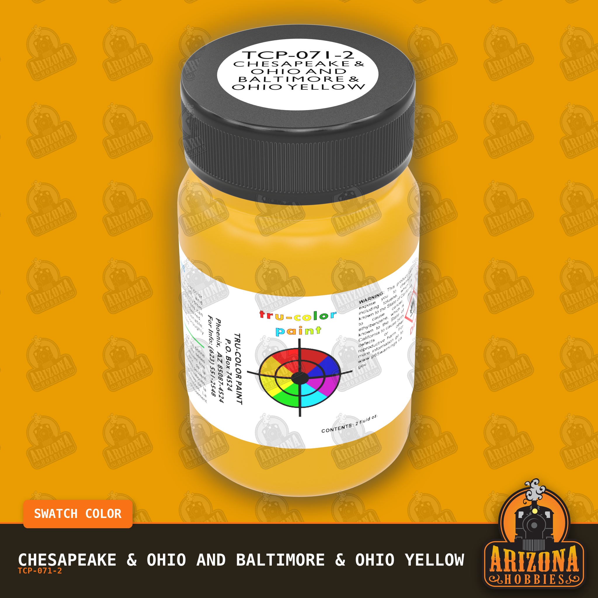Chesapeake & Ohio and Baltimore & Ohio YELLOW 2-oz bottle (Air-brush) Tru-Color Paint SPECIAL ORDER ONLY