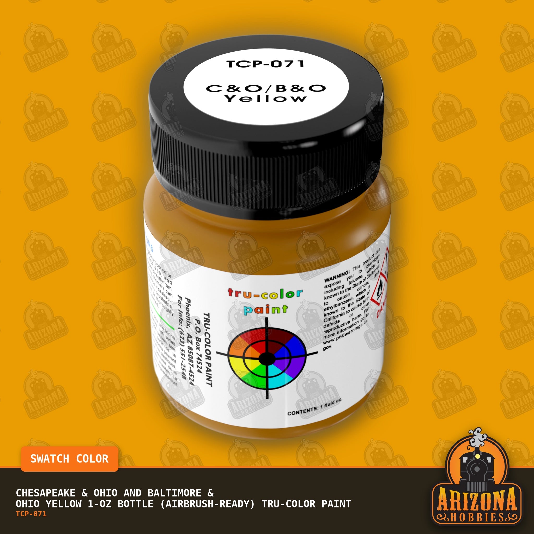 Chesapeake & Ohio and Baltimore & Ohio YELLOW 1-oz bottle (Airbrush-ready) Tru-Color Paint