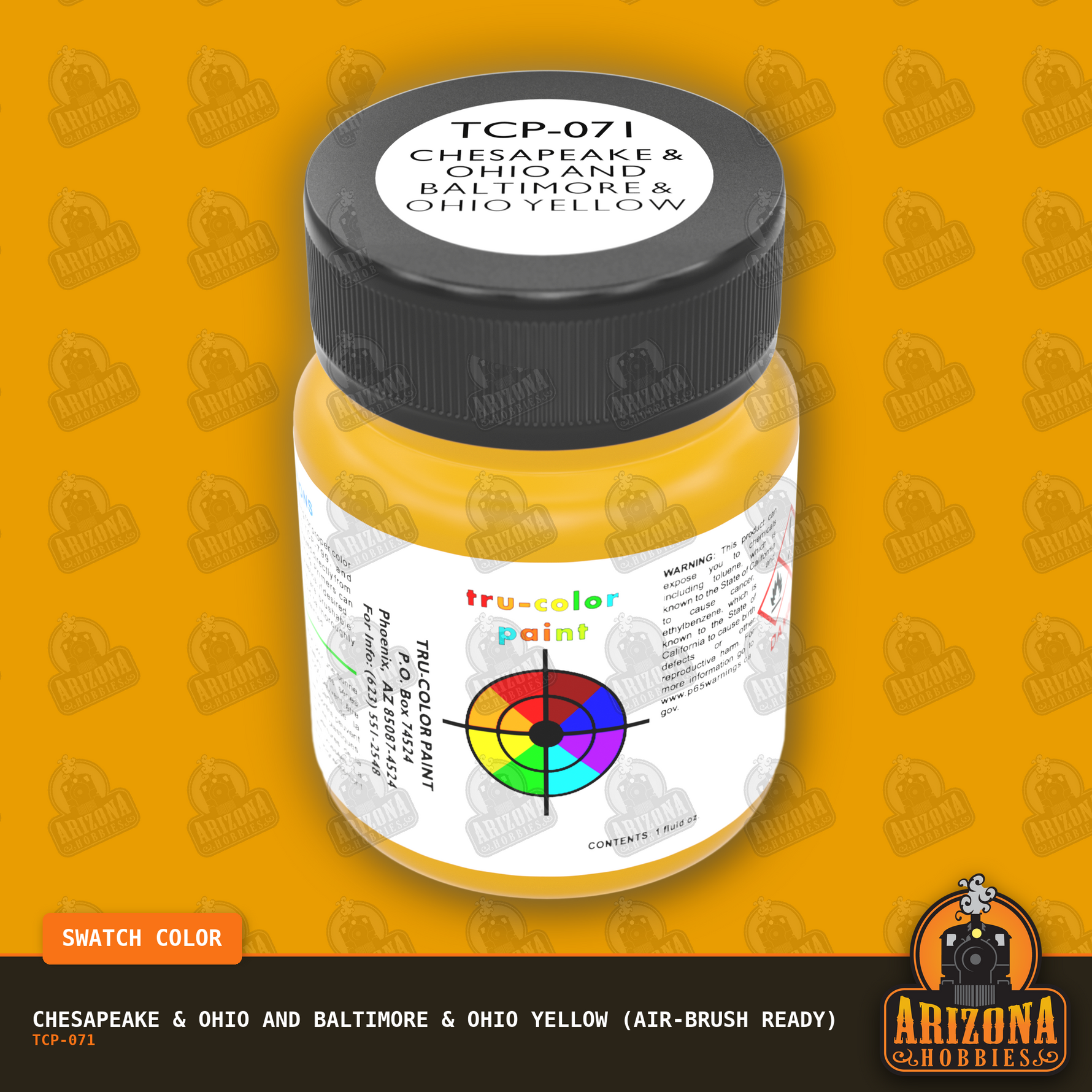 Chesapeake & Ohio and Baltimore & Ohio YELLOW 1-oz bottle (Air-brush) Tru-Color Paint