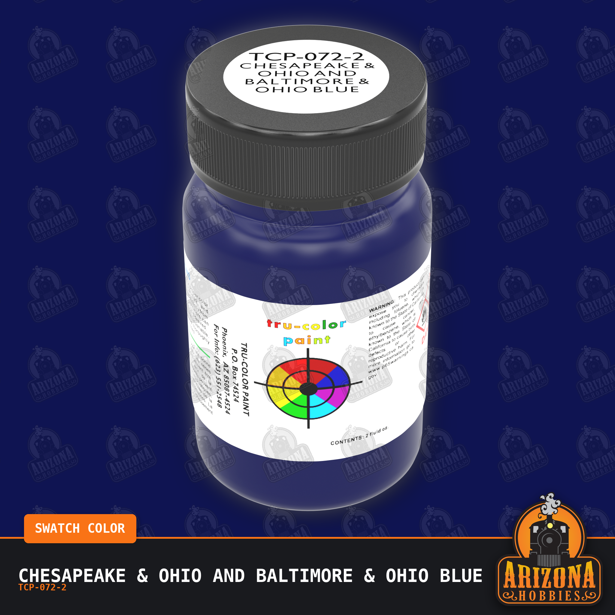 Chesapeake & Ohio and Baltimore & Ohio BLUE 2-oz bottle (Air-brush) Tru-Color Paint SPECIAL ORDER ONLY