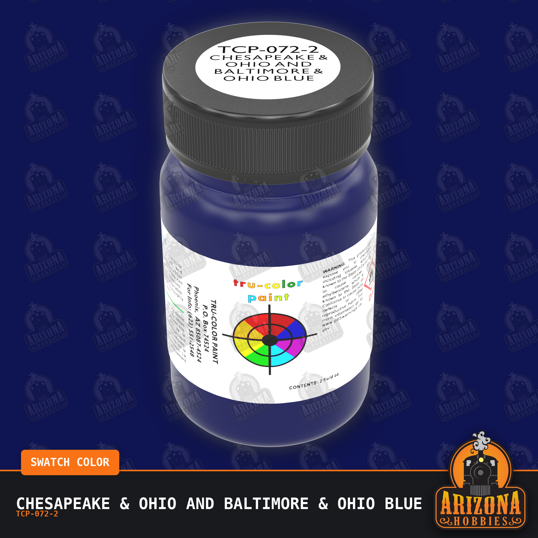 Chesapeake & Ohio and Baltimore & Ohio BLUE 2-oz bottle (Air-brush) Tru-Color Paint SPECIAL ORDER ONLY