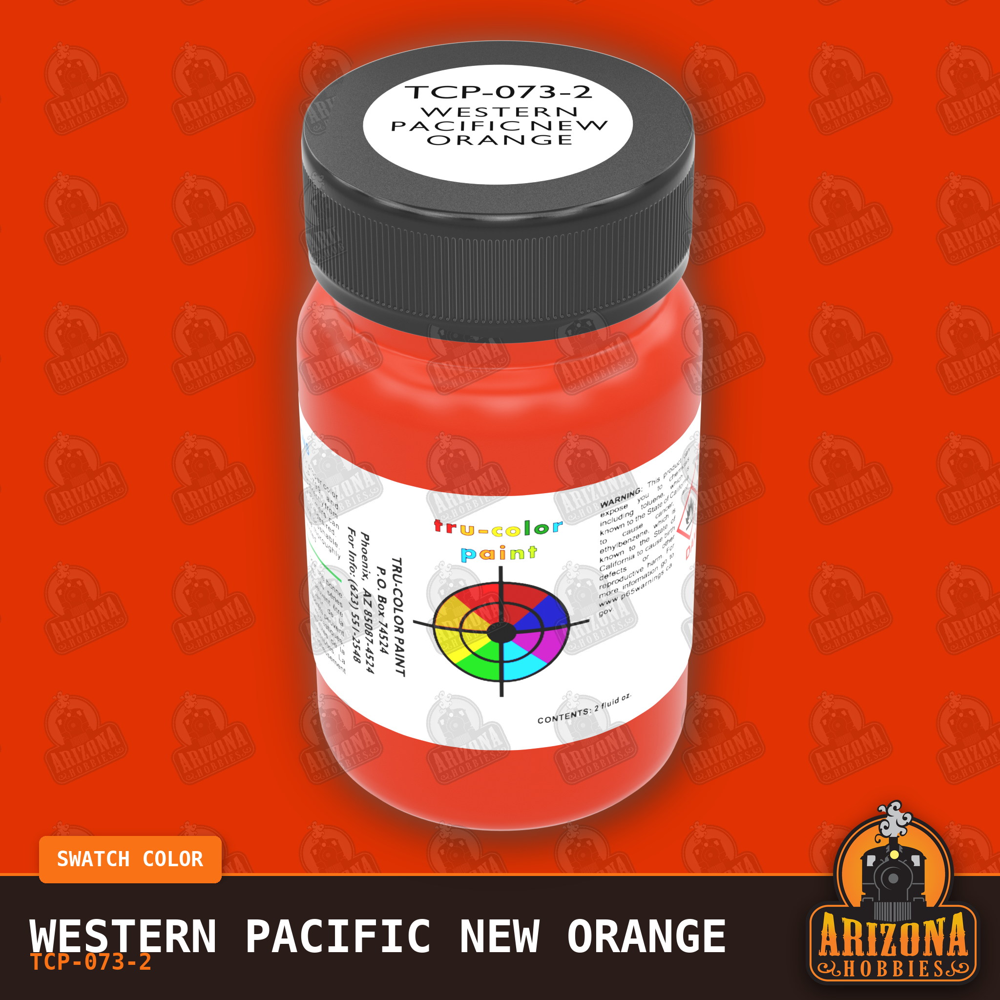 Western Pacific NEW ORANGE 2-oz bottle (Air-brush) Tru-Color Paint SPECIAL ORDER ONLY