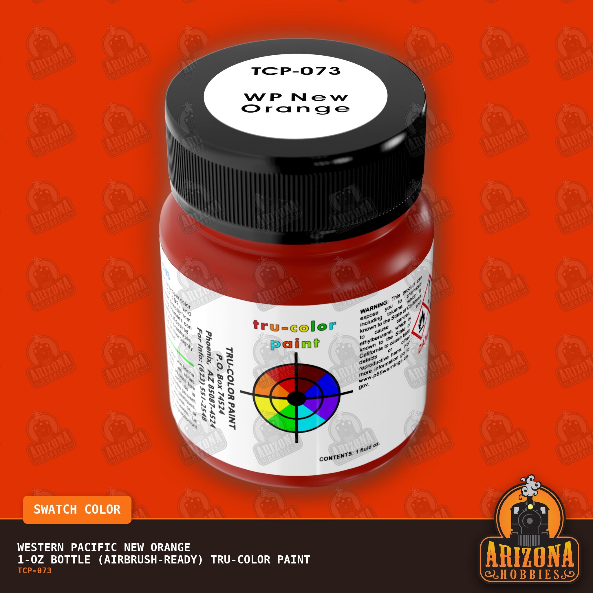 Western Pacific NEW ORANGE 1-oz bottle (Airbrush-ready) Tru-Color Paint