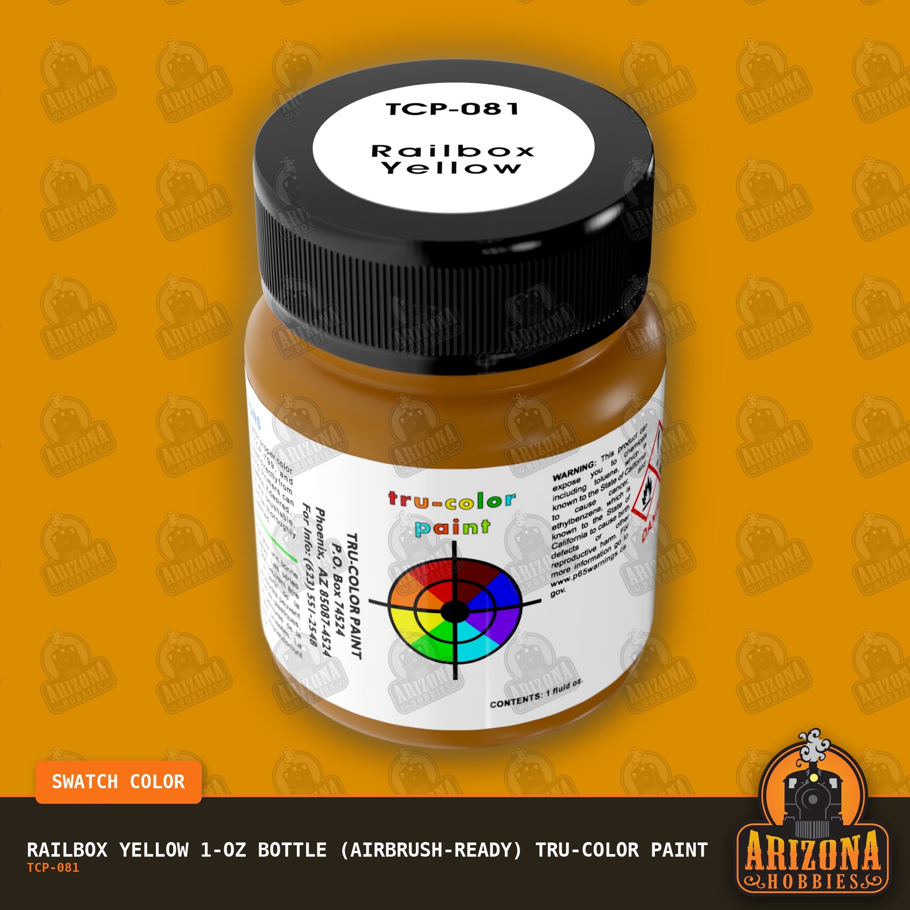 RAILBOX YELLOW 1-oz bottle (Airbrush-ready) Tru-Color Paint