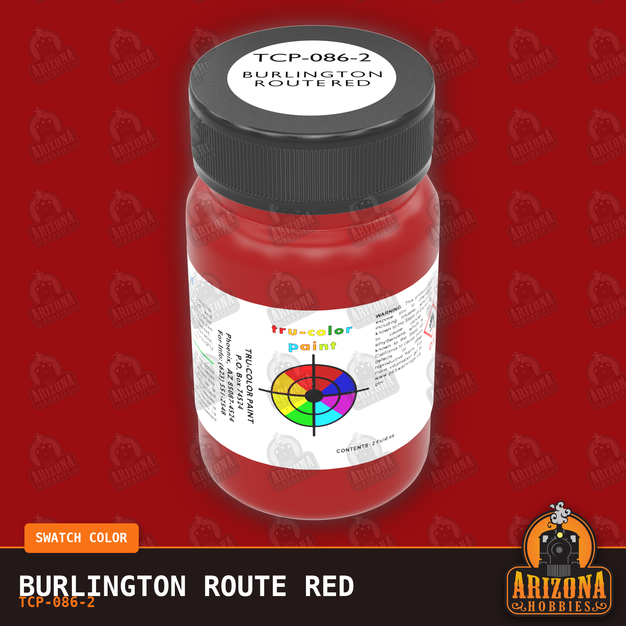 Burlington Route RED 2-oz bottle (Air-brush) Tru-Color Paint SPECIAL ORDER ONLY