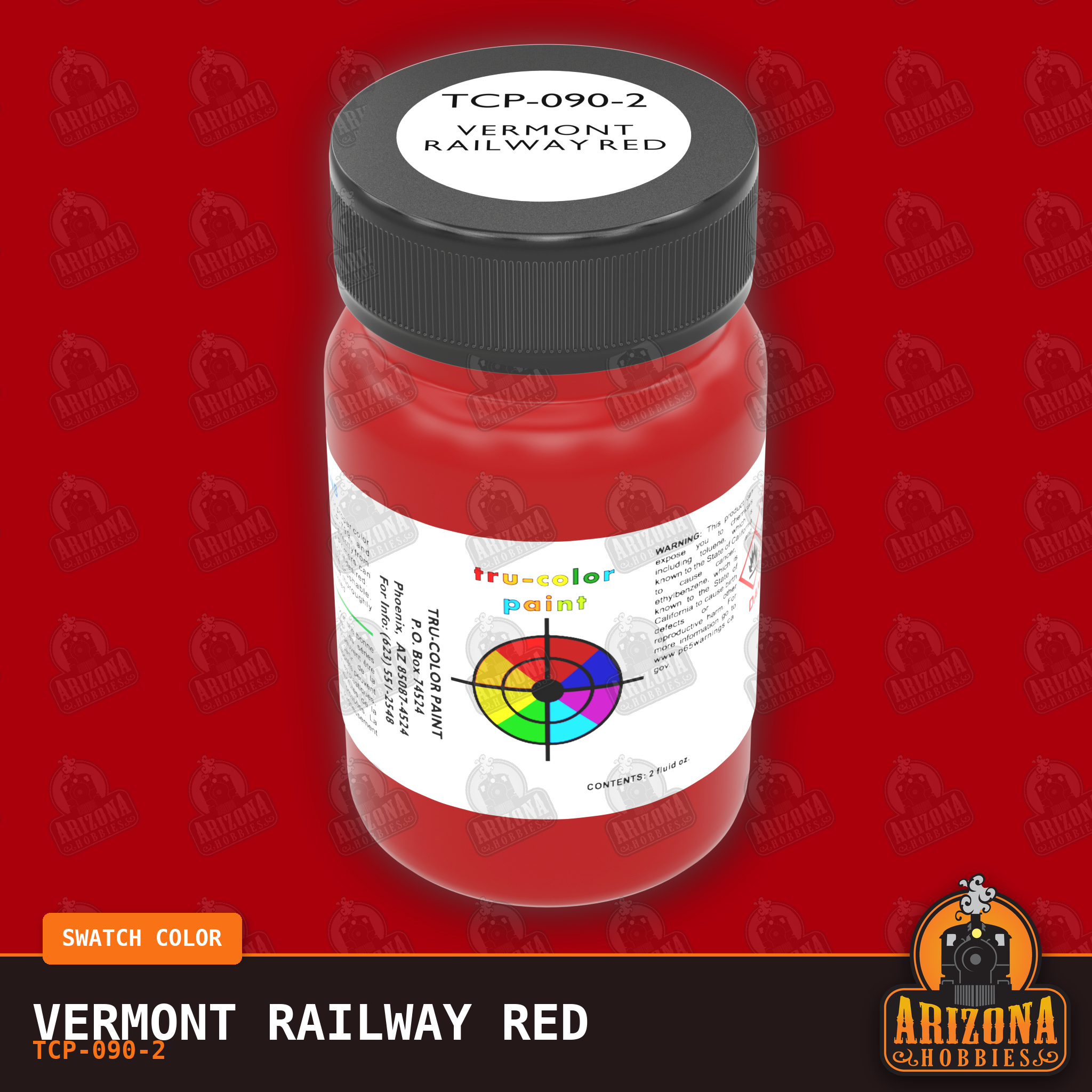 Vermont Railway RED 2-oz bottle (Air-brush) Tru-Color Paint SPECIAL ORDER ONLY