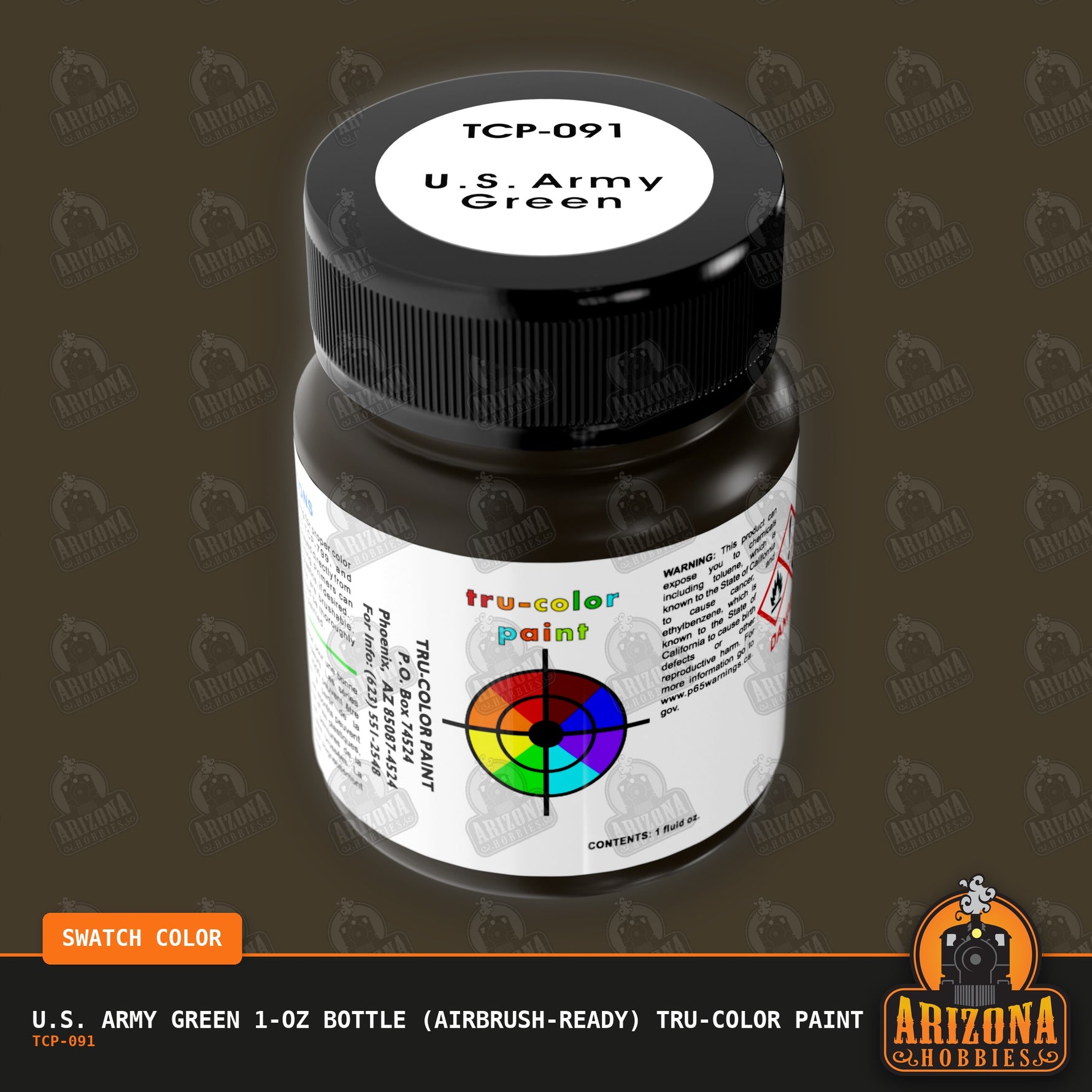 U.S. ARMY GREEN 1-oz bottle (Airbrush-ready) Tru-Color Paint