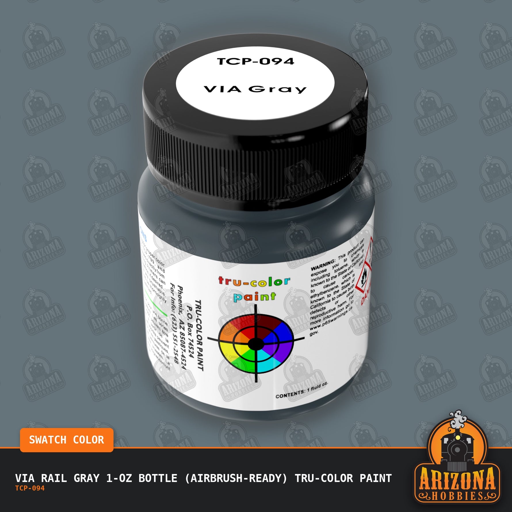 VIA Rail GRAY 1-oz bottle (Airbrush-ready) Tru-Color Paint