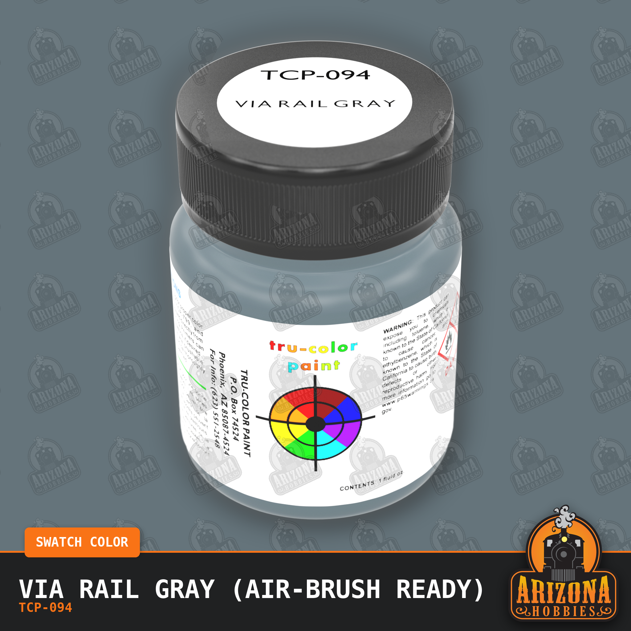 VIA Rail GRAY 1-oz bottle (Air-brush) Tru-Color Paint