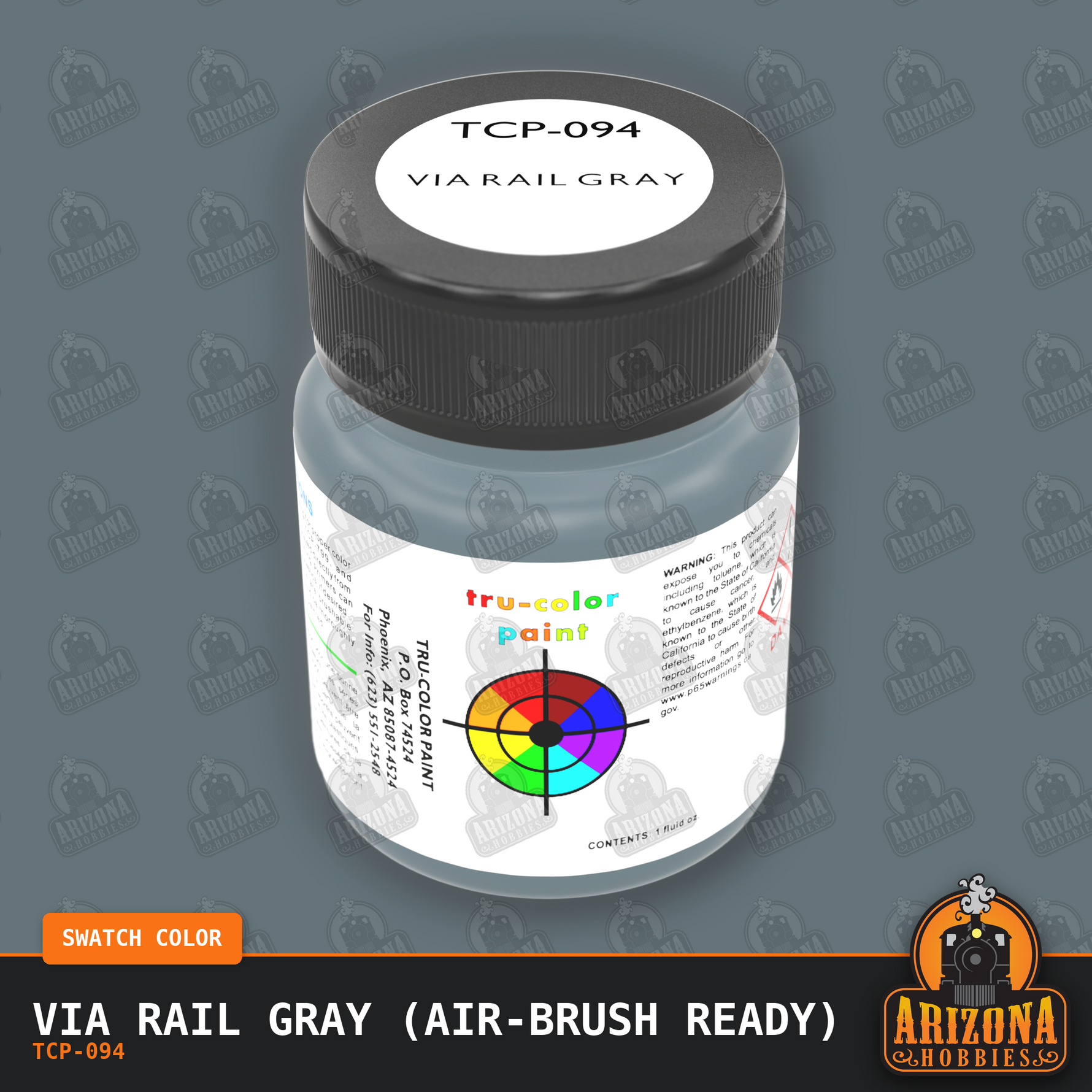 VIA Rail GRAY 1-oz bottle (Air-brush) Tru-Color Paint