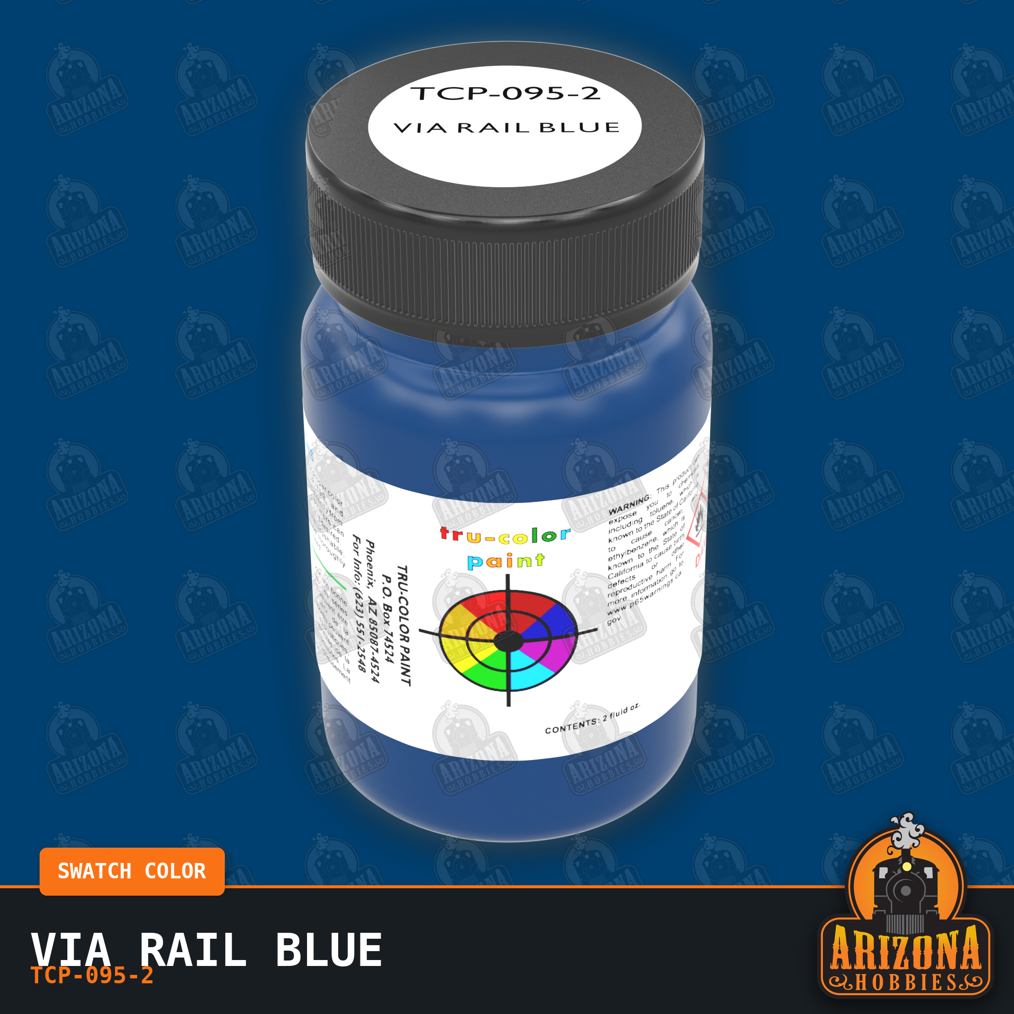 VIA Rail BLUE 2-oz bottle (Air-brush) Tru-Color Paint SPECIAL ORDER ONLY