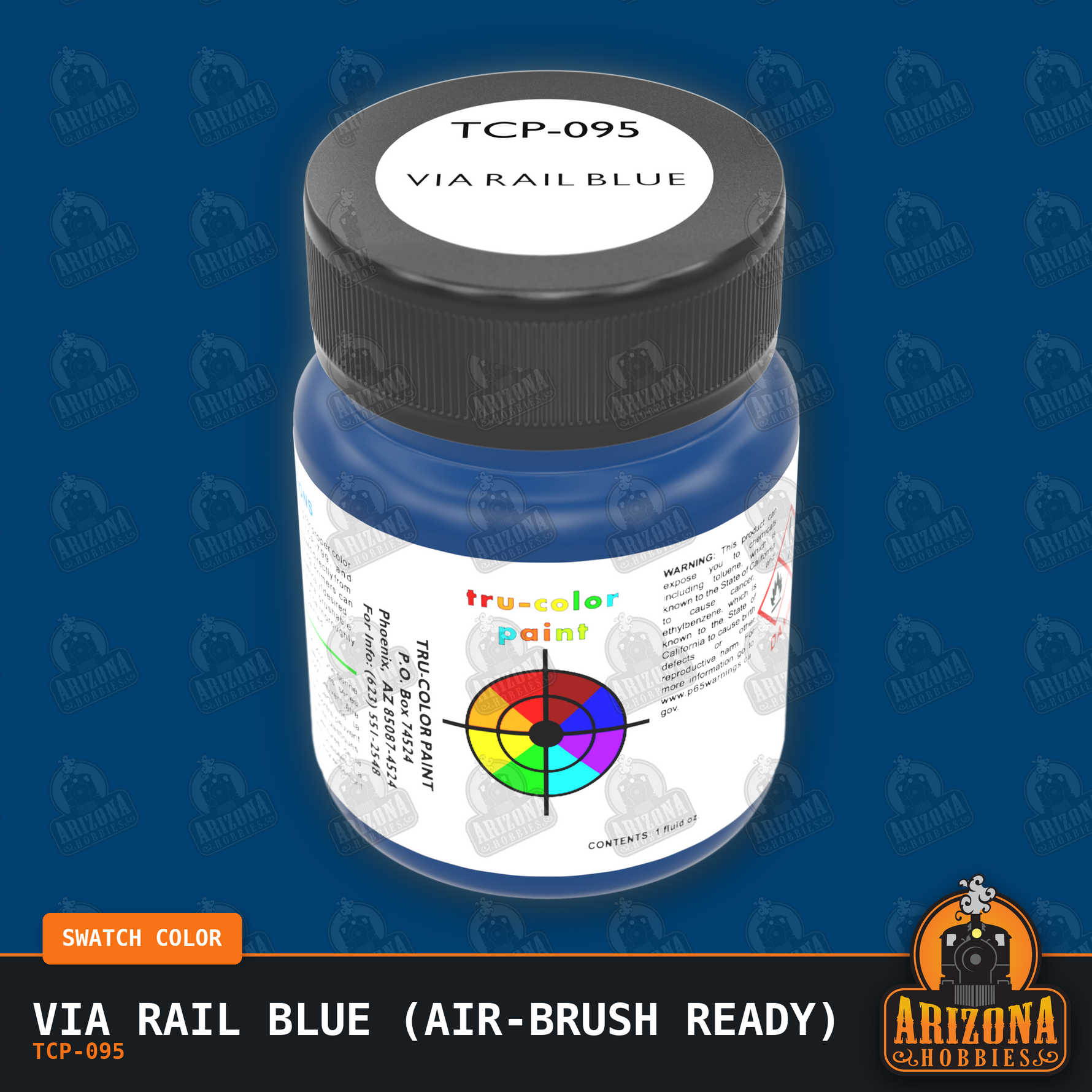 VIA Rail BLUE 1-oz bottle (Air-brush) Tru-Color Paint