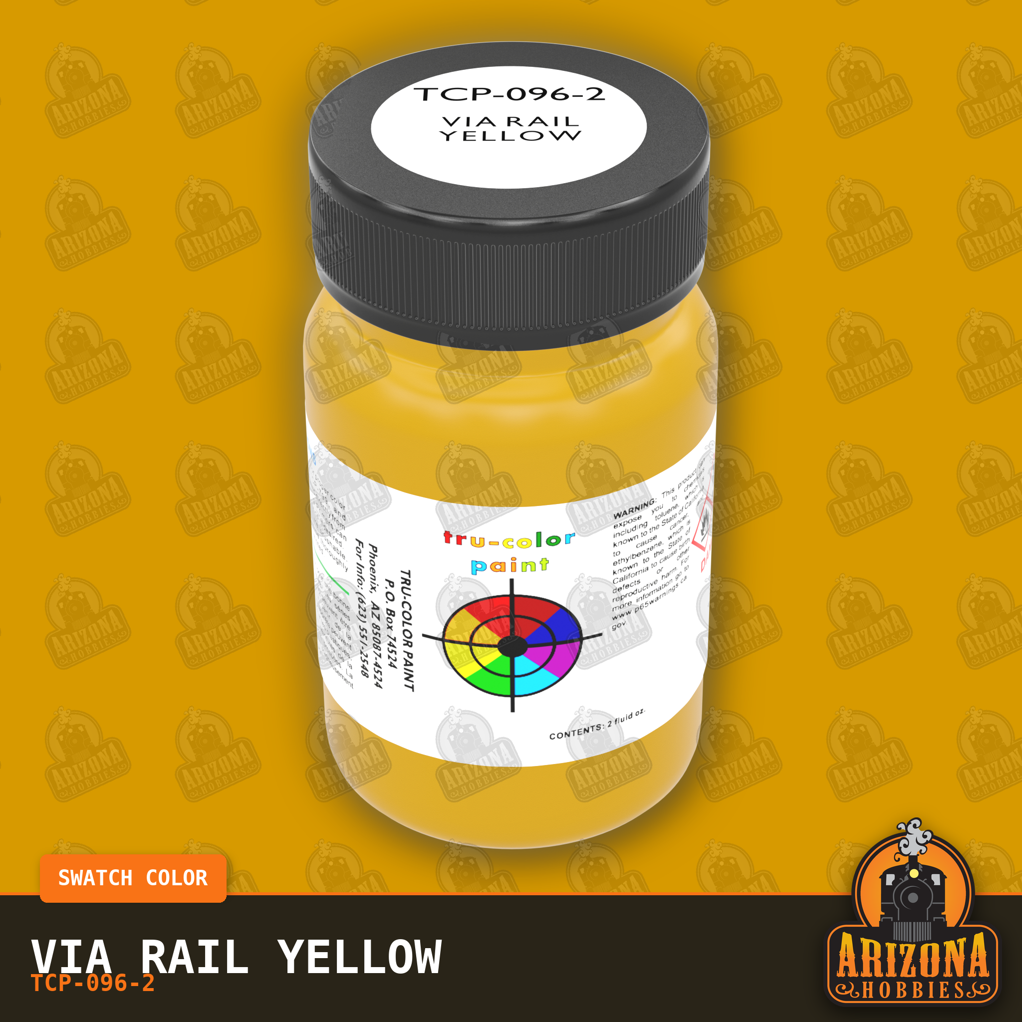 VIA Rail YELLOW 2-oz bottle (Air-brush) Tru-Color Paint SPECIAL ORDER ONLY