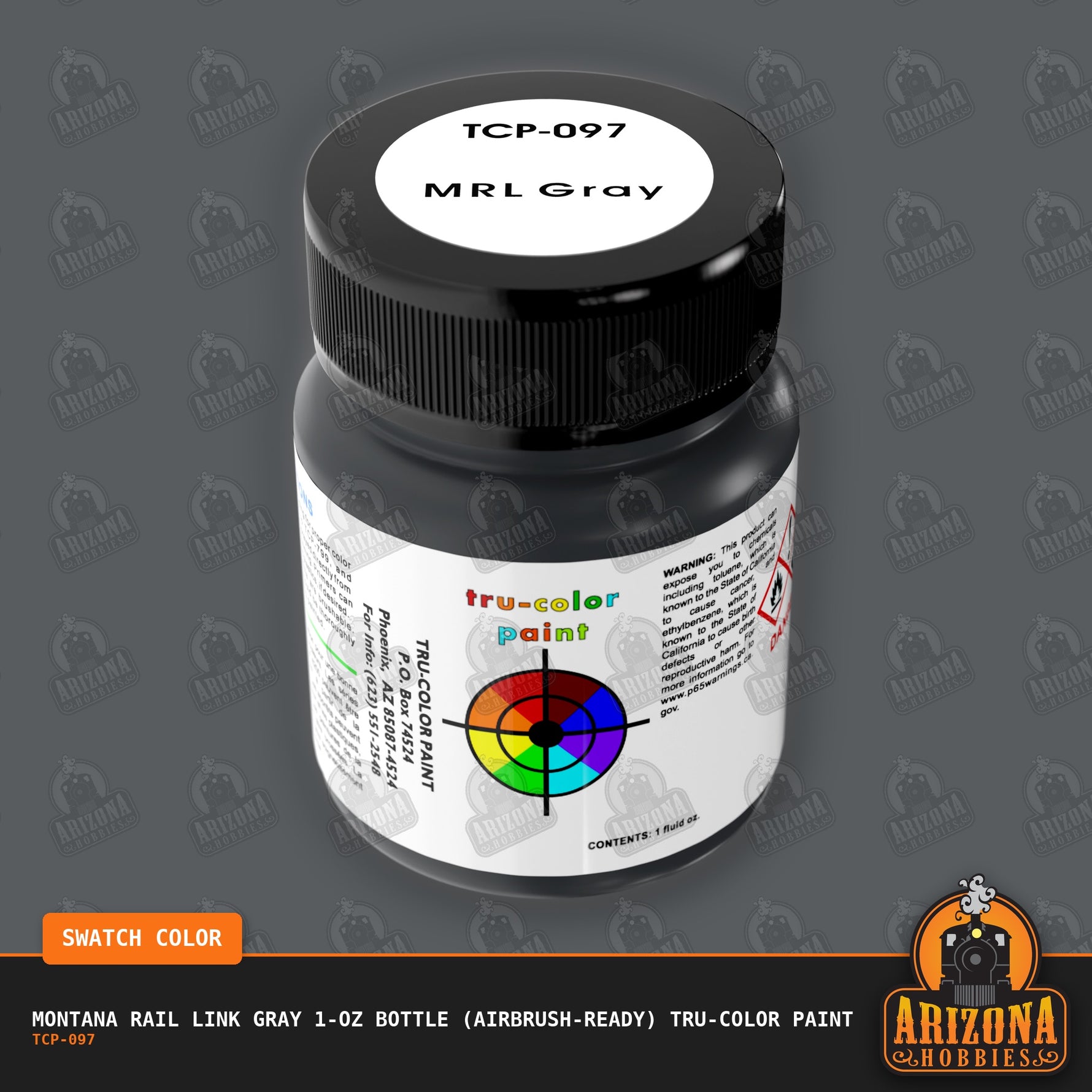 Montana Rail Link GRAY 1-oz bottle (Airbrush-ready) Tru-Color Paint