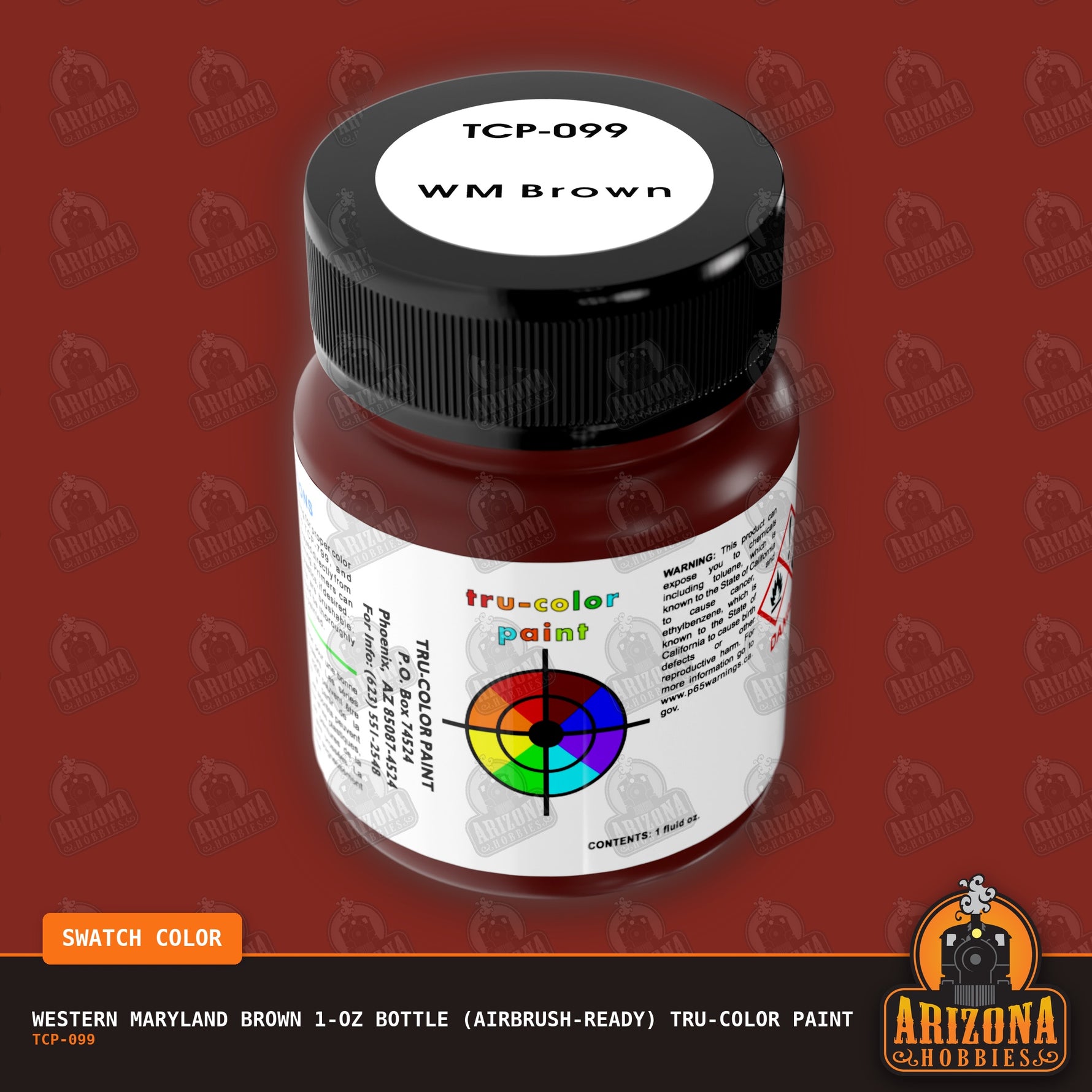 Western Maryland BROWN 1-oz bottle (Airbrush-ready) Tru-Color Paint