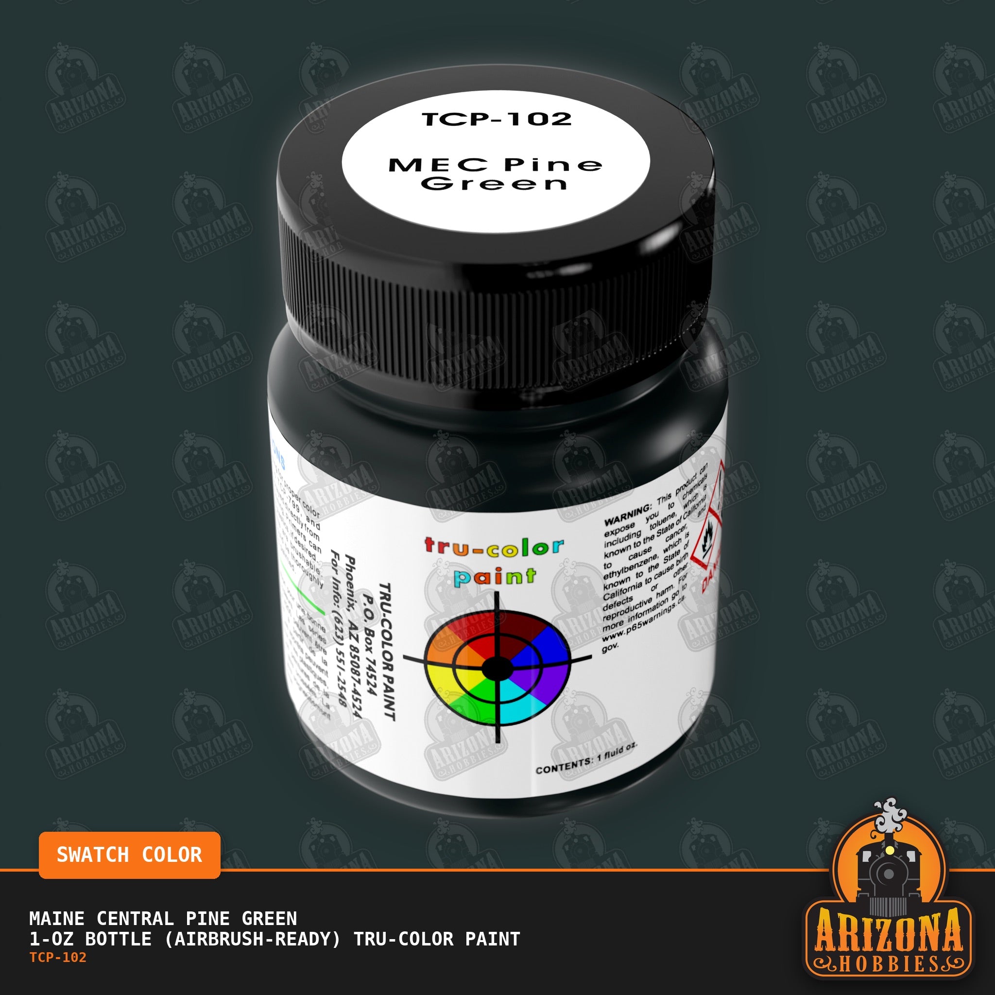 Maine Central PINE GREEN 1-oz bottle (Airbrush-ready) Tru-Color Paint