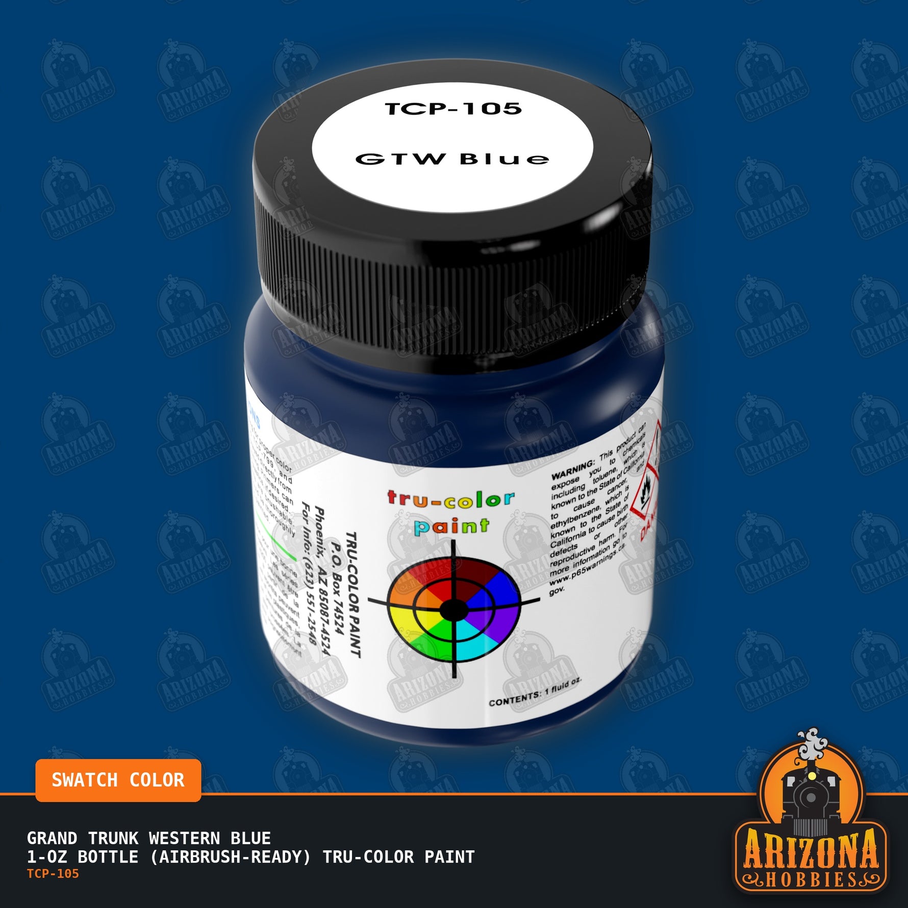 Grand Trunk Western BLUE 1-oz bottle (Airbrush-ready) Tru-Color Paint