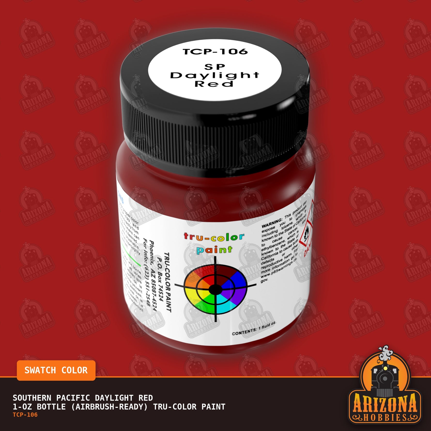 Southern Pacific DAYLIGHT RED 1-oz bottle (Airbrush-ready) Tru-Color Paint