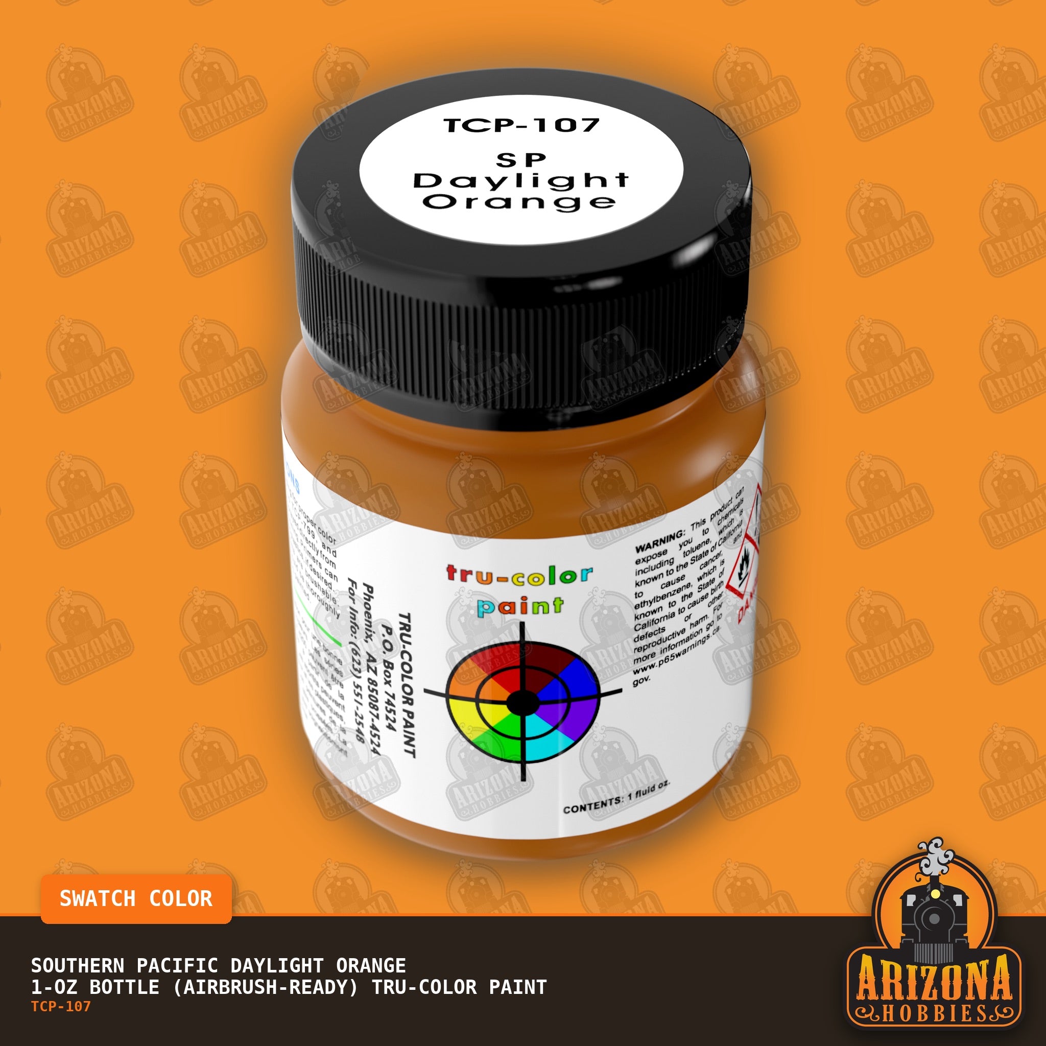 Southern Pacific DAYLIGHT ORANGE 1-oz bottle (Airbrush-ready) Tru-Color Paint