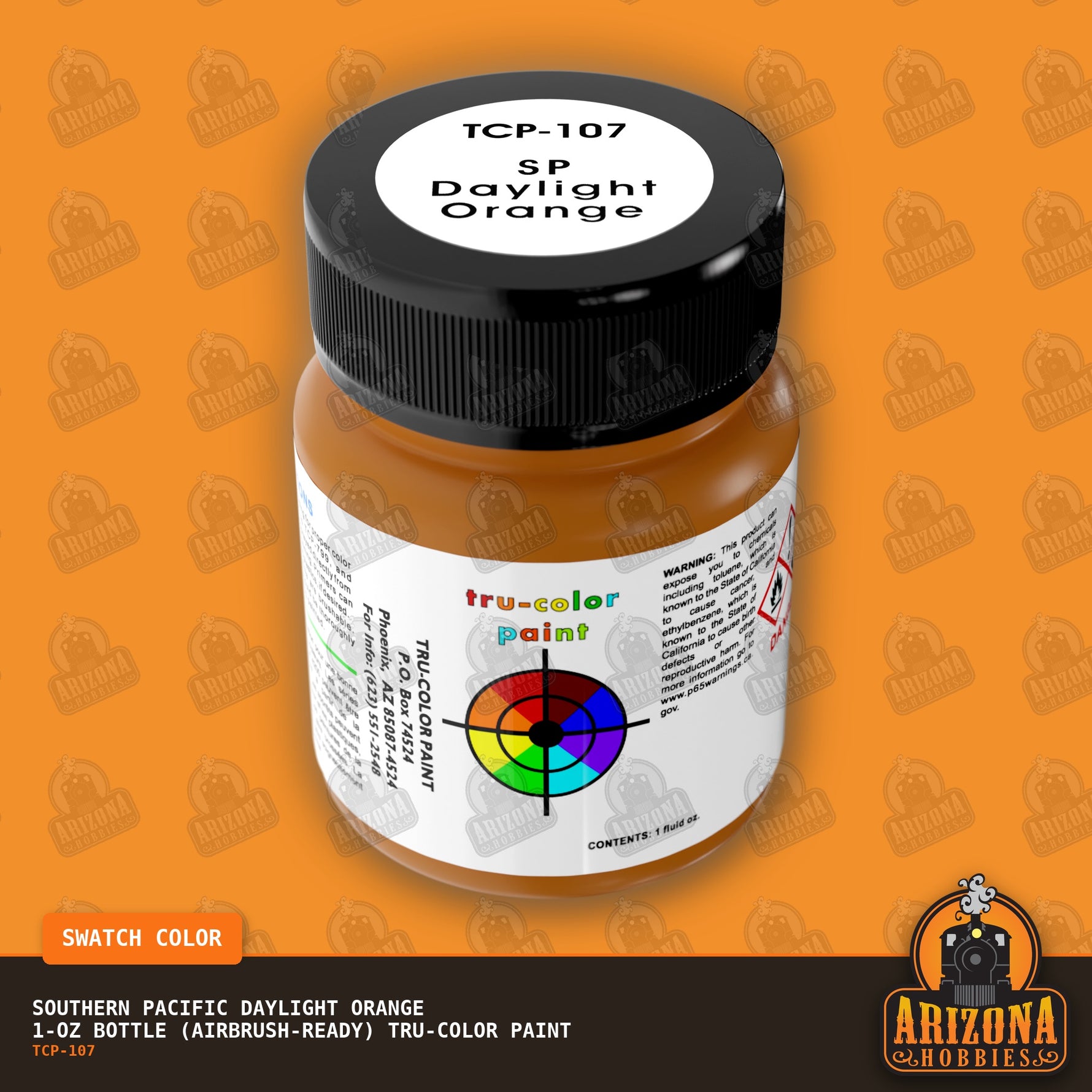 Southern Pacific DAYLIGHT ORANGE 1-oz bottle (Airbrush-ready) Tru-Color Paint