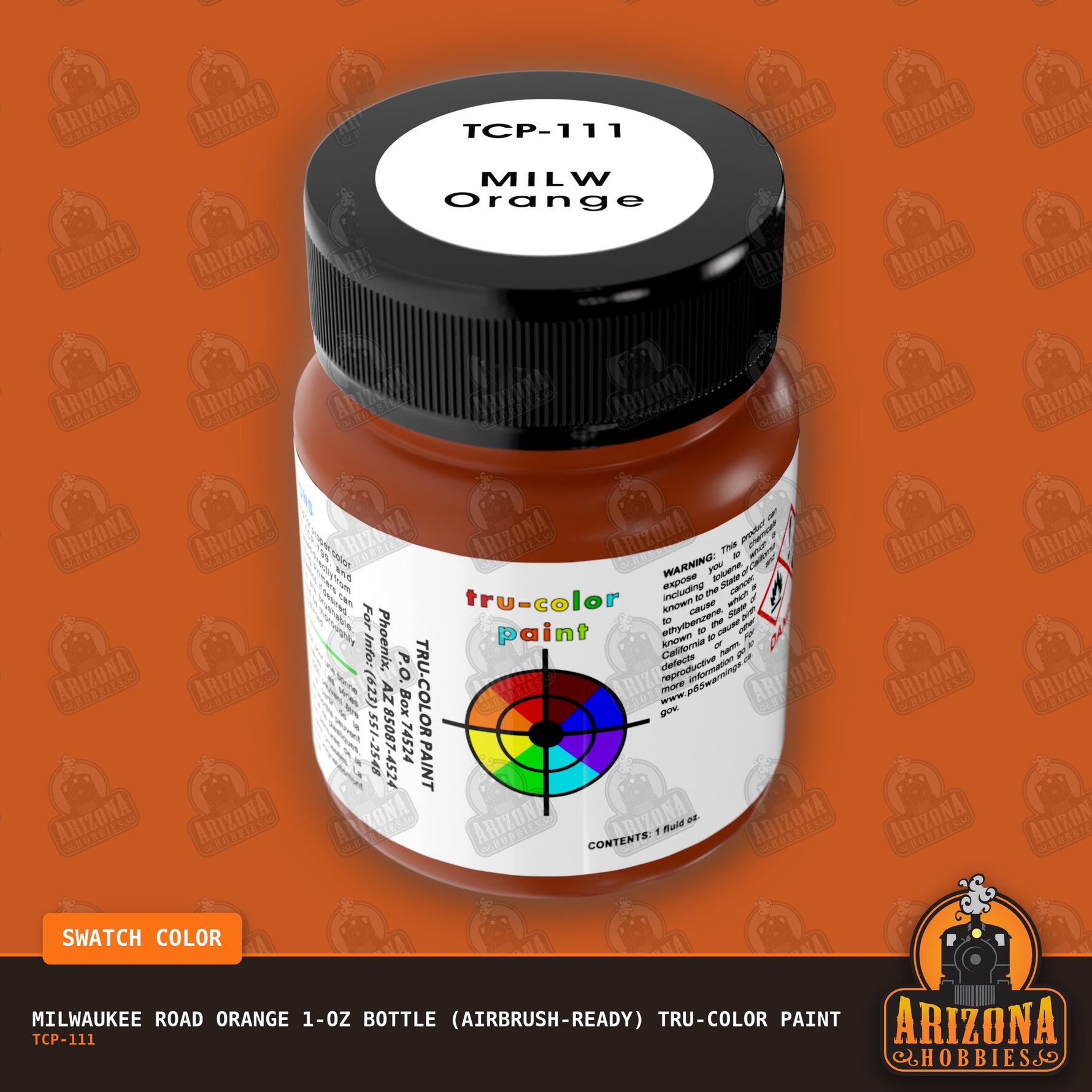 Milwaukee Road ORANGE 1-oz bottle (Airbrush-ready) Tru-Color Paint