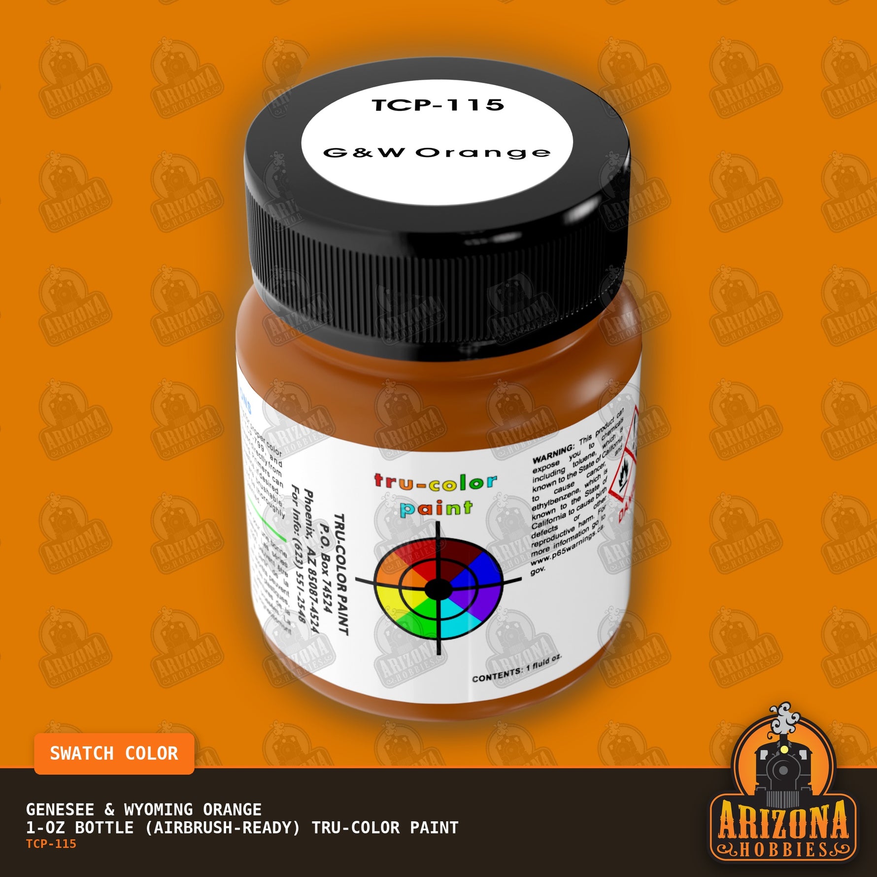 Genesee & Wyoming ORANGE 1-oz bottle (Airbrush-ready) Tru-Color Paint