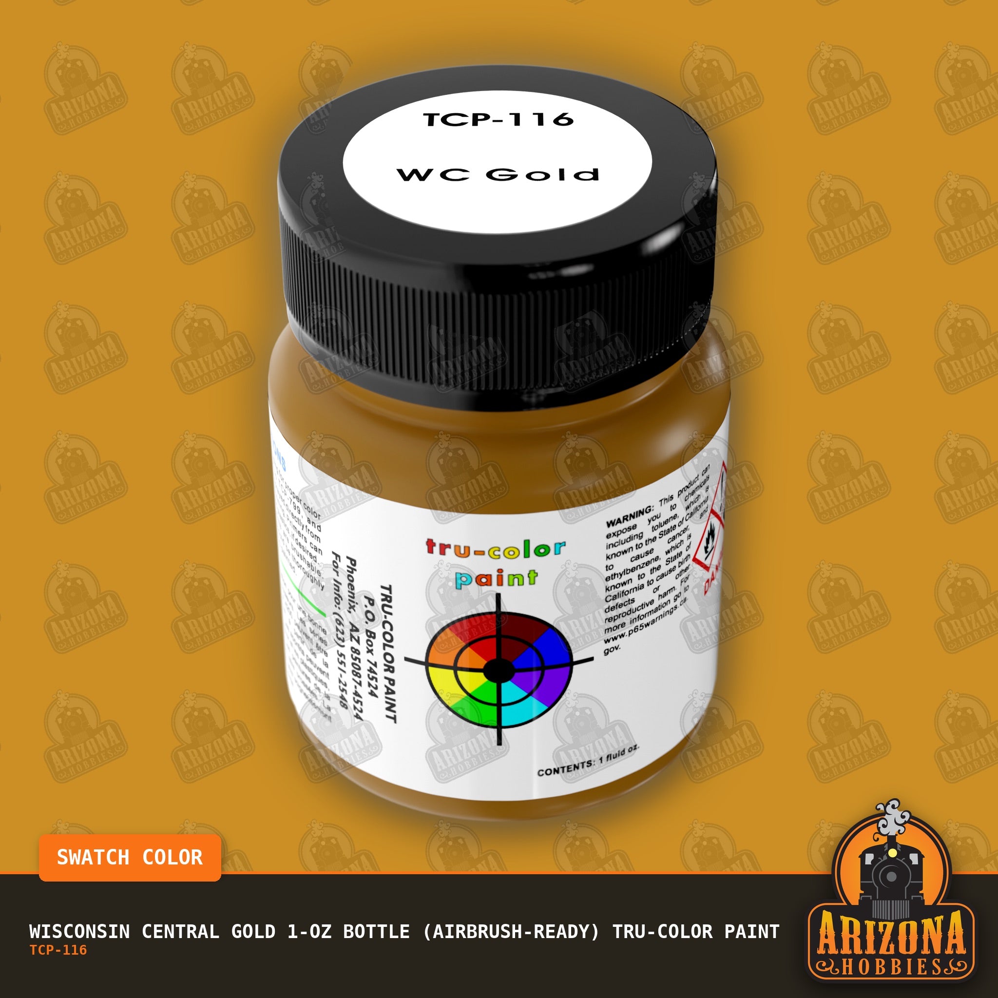 Wisconsin Central GOLD 1-oz bottle (Airbrush-ready) Tru-Color Paint
