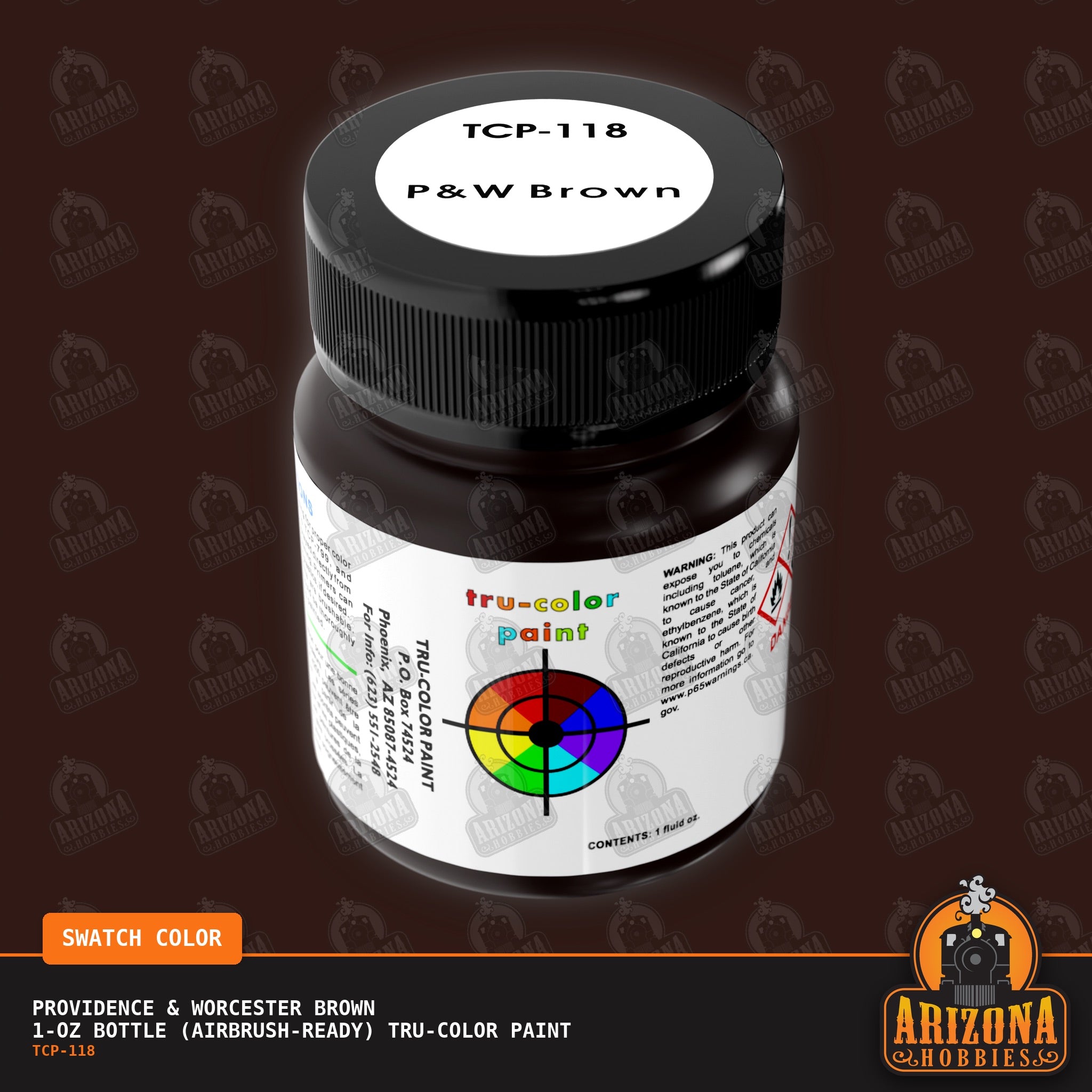 Providence & Worcester BROWN 1-oz bottle (Airbrush-ready) Tru-Color Paint