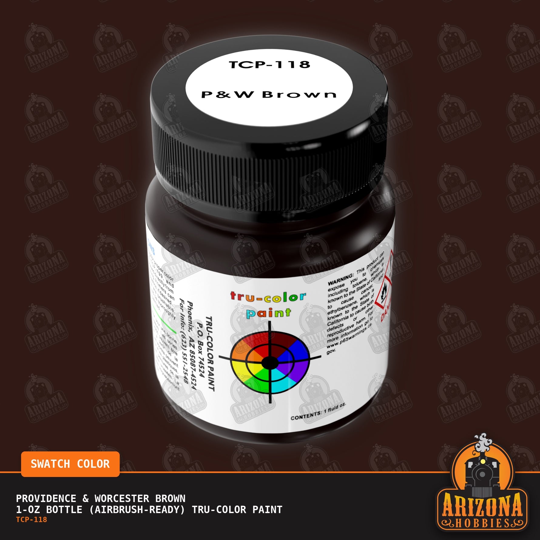 Providence & Worcester BROWN 1-oz bottle (Airbrush-ready) Tru-Color Paint