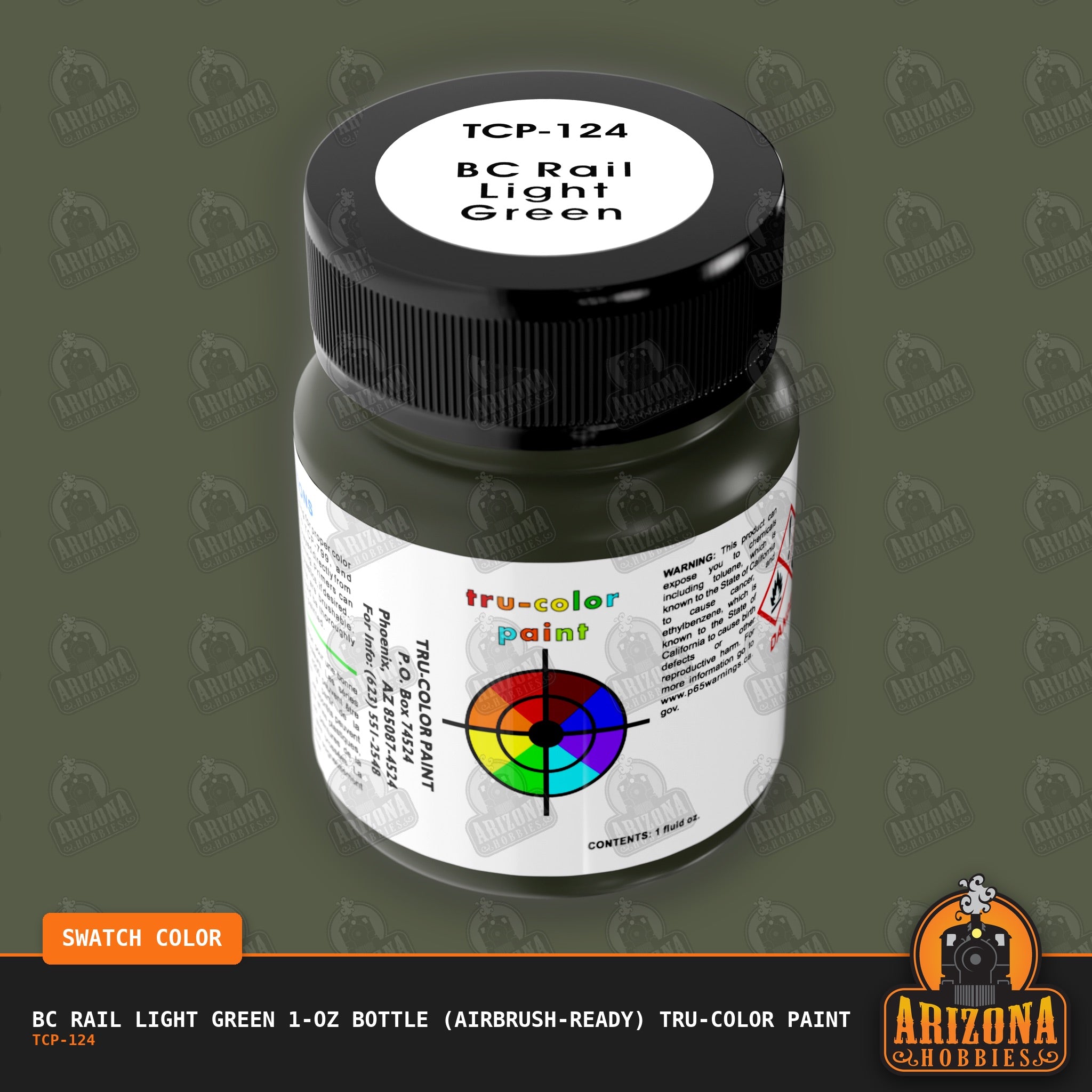 BC Rail LIGHT GREEN 1-oz bottle (Airbrush-ready) Tru-Color Paint