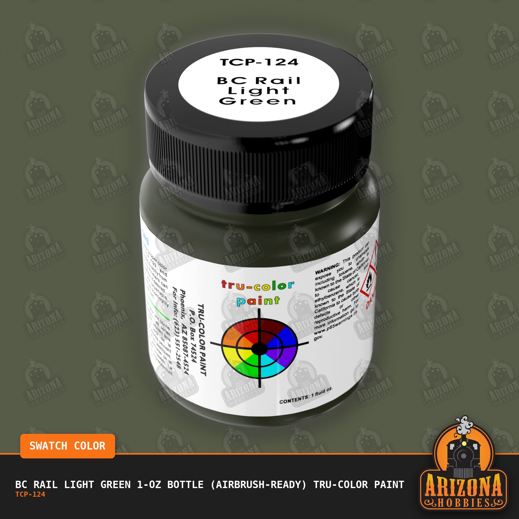 BC Rail LIGHT GREEN 1-oz bottle (Airbrush-ready) Tru-Color Paint