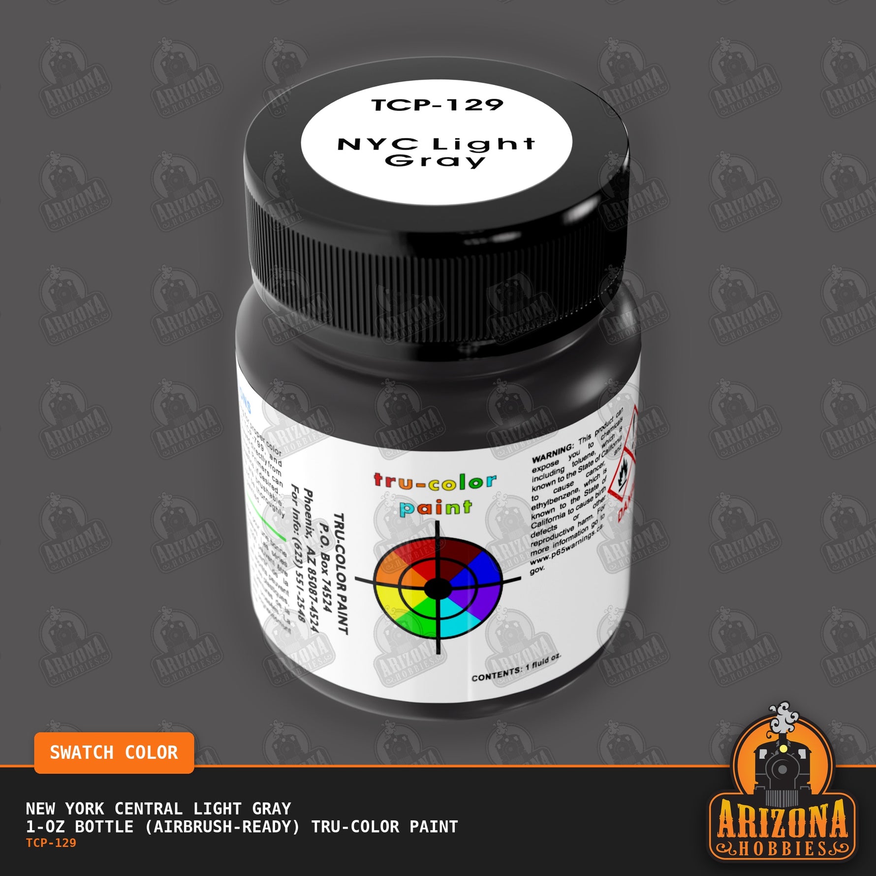 New York Central LIGHT GRAY 1-oz bottle (Airbrush-ready) Tru-Color Paint