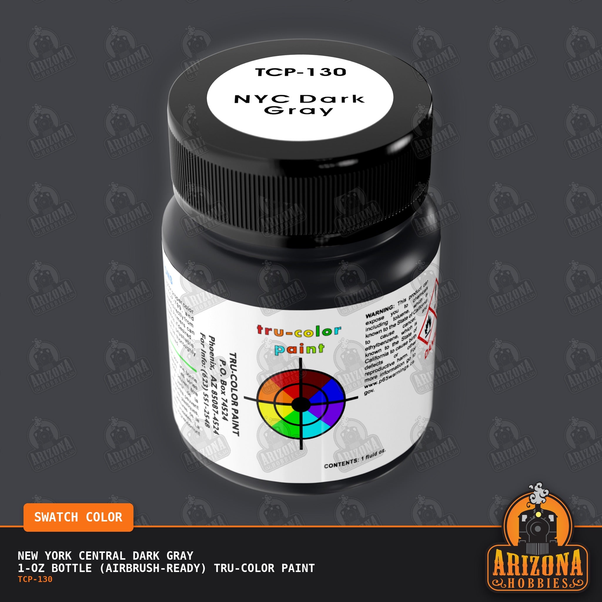 New York Central DARK GRAY 1-oz bottle (Airbrush-ready) Tru-Color Paint