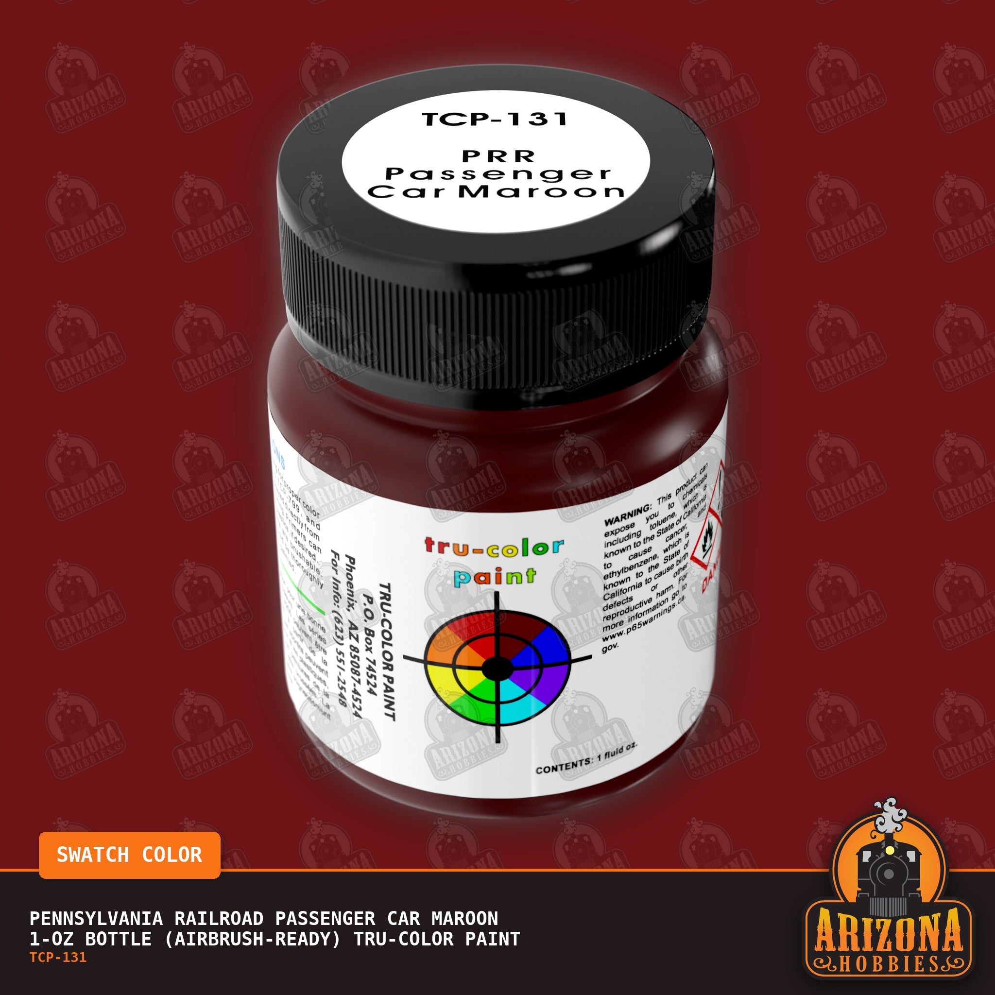Pennsylvania Railroad PASSENGER CAR MAROON 1-oz bottle (Airbrush-ready) Tru-Color Paint