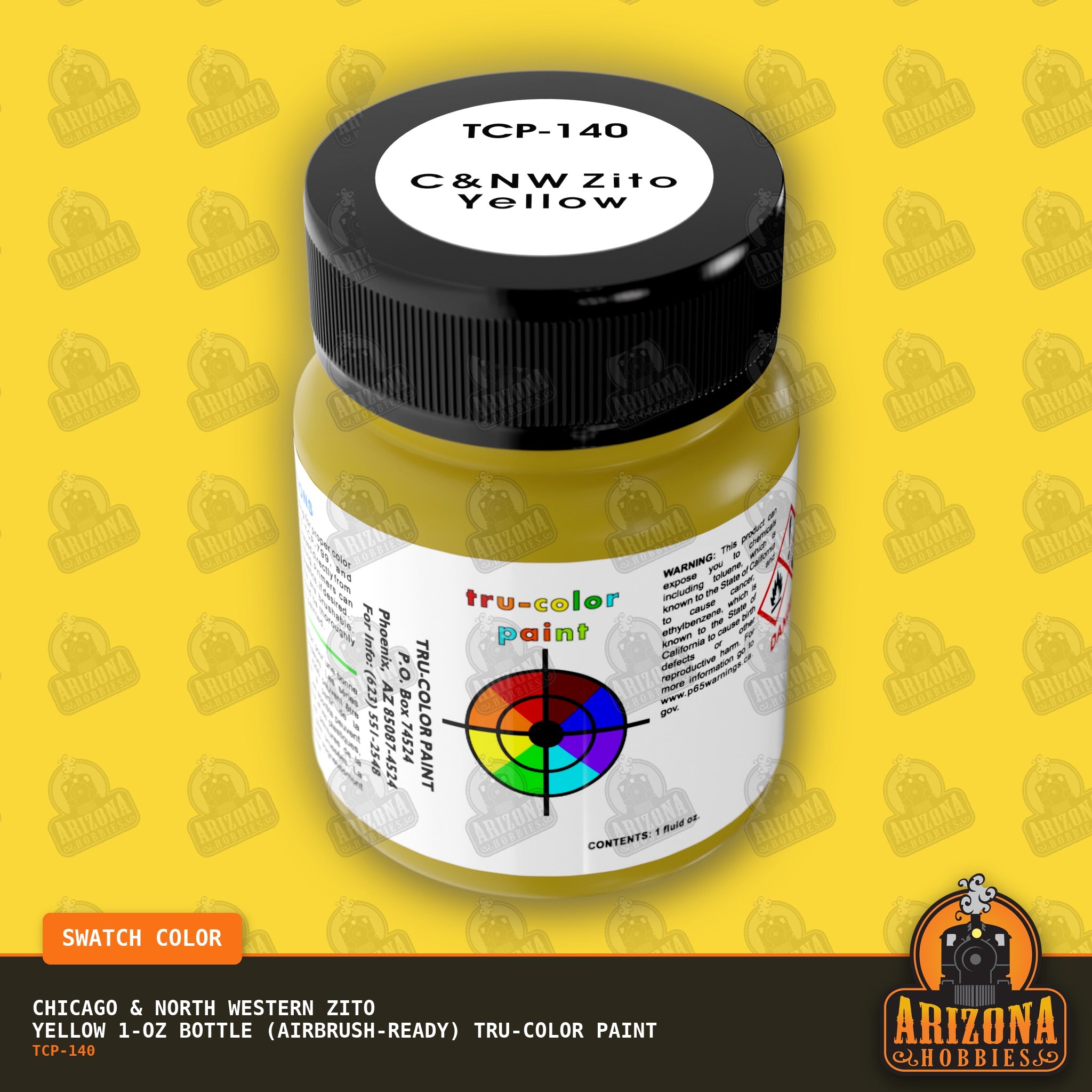 Chicago & North Western ZITO YELLOW 1-oz bottle (Airbrush-ready) Tru-Color Paint