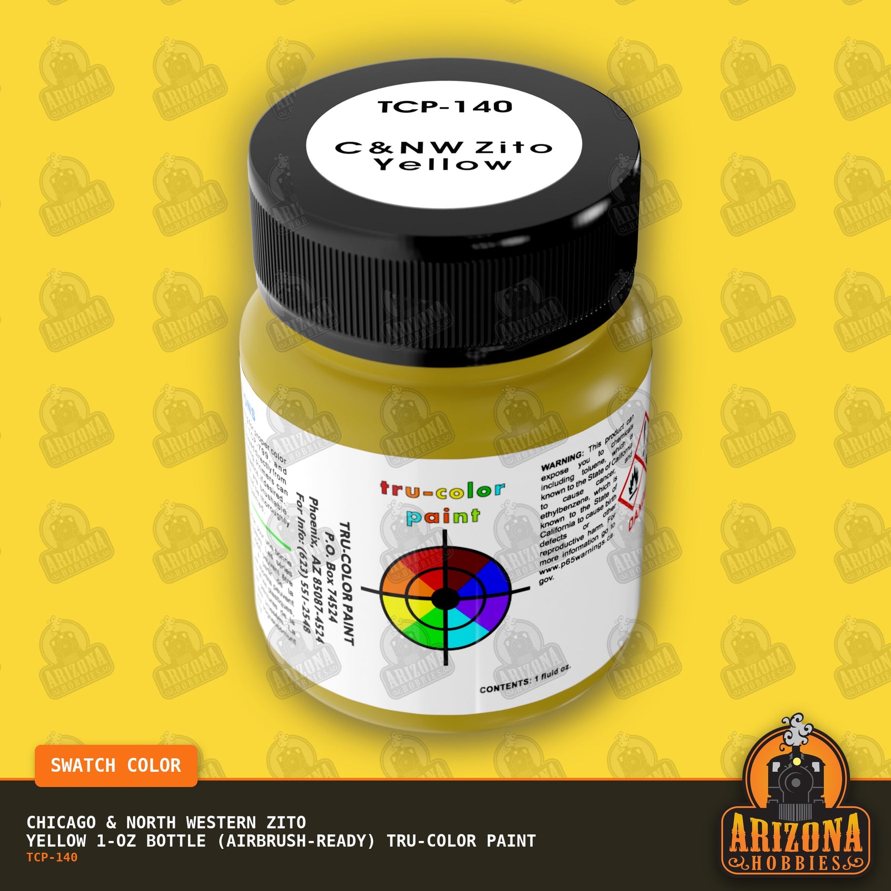 Chicago & North Western ZITO YELLOW 1-oz bottle (Airbrush-ready) Tru-Color Paint