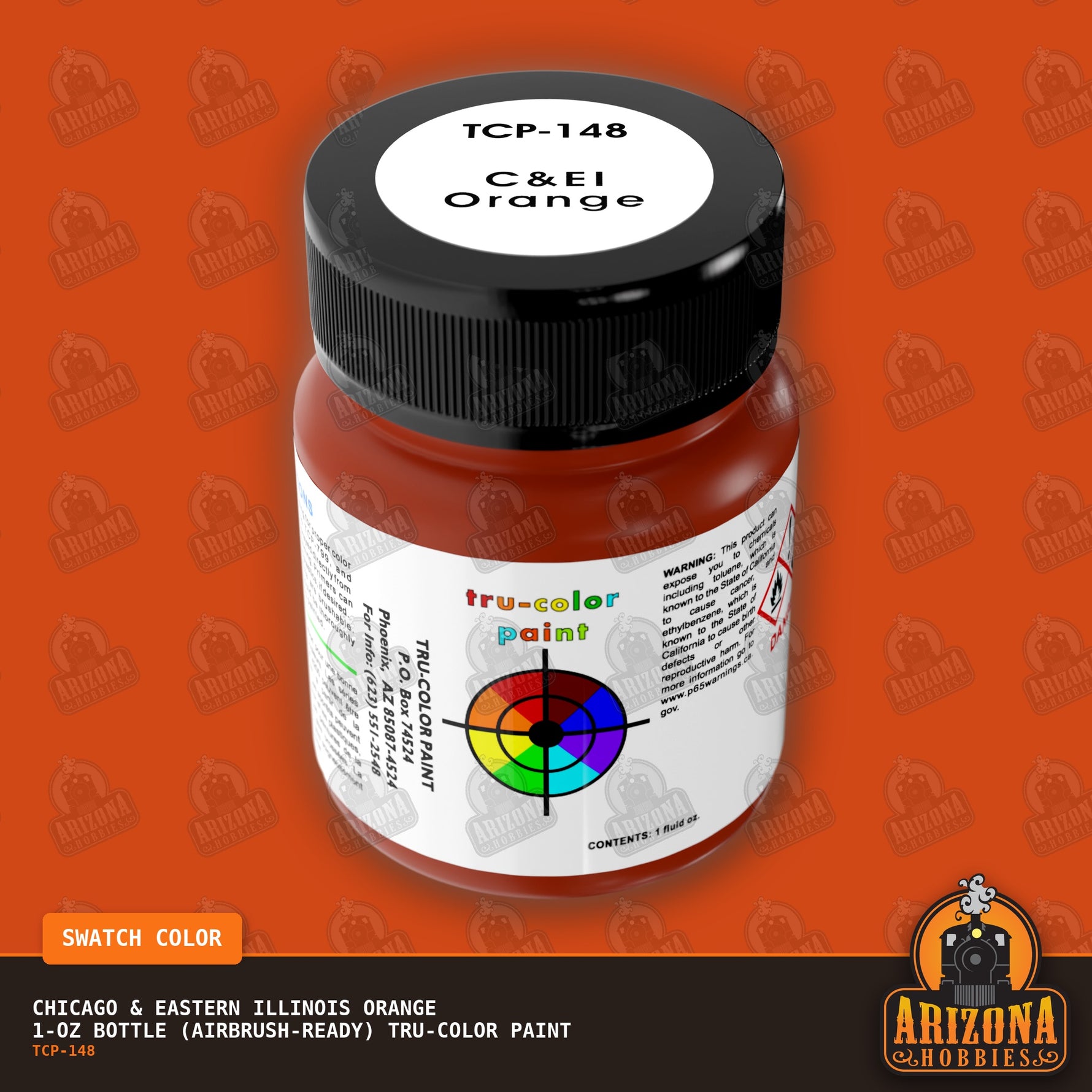 Chicago & Eastern Illinois ORANGE 1-oz bottle (Airbrush-ready) Tru-Color Paint