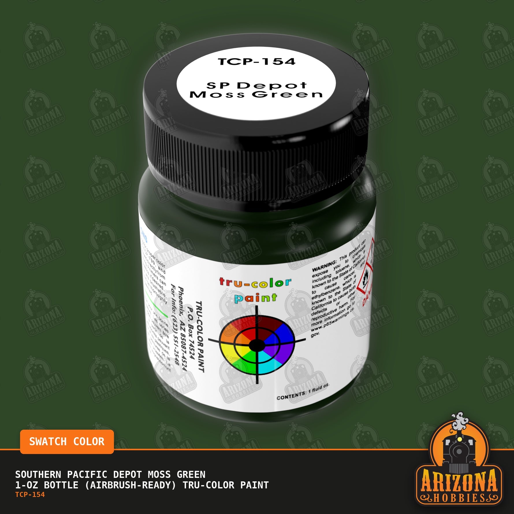 Southern Pacific DEPOT MOSS GREEN 1-oz bottle (Airbrush-ready) Tru-Color Paint