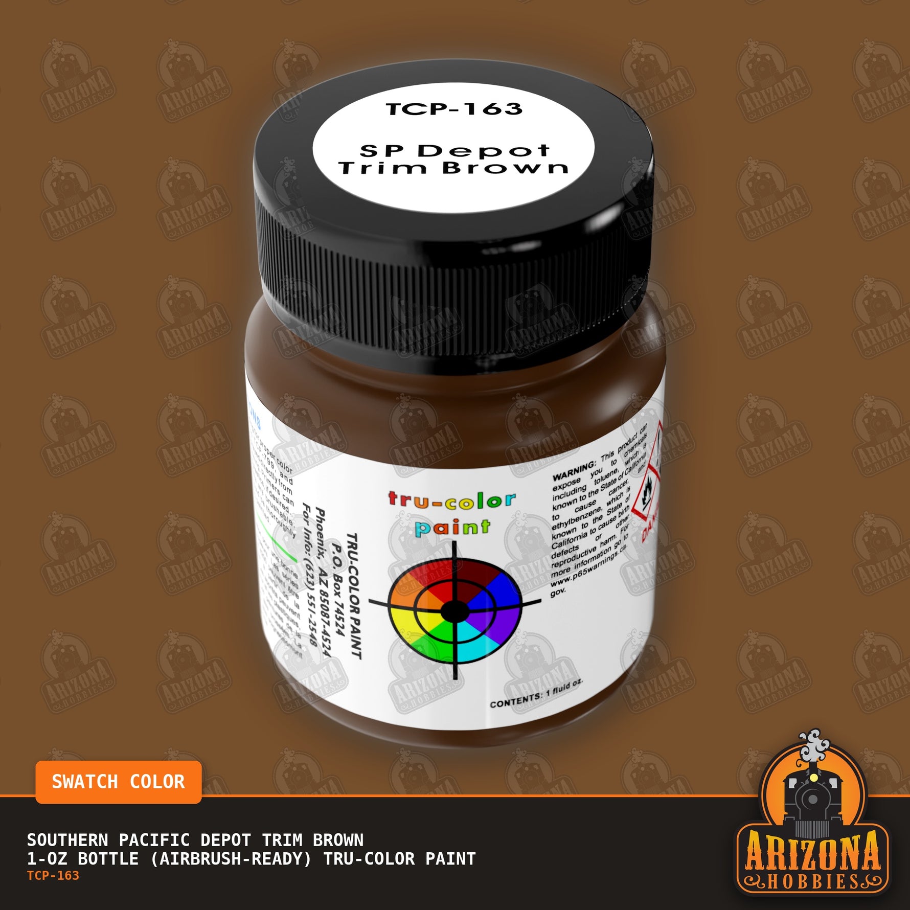 Southern Pacific DEPOT TRIM BROWN 1-oz bottle (Airbrush-ready) Tru-Color Paint