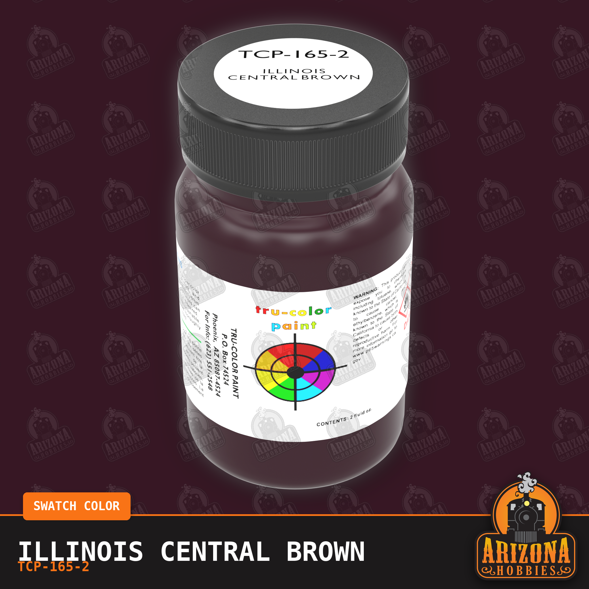 Illinois Central BROWN 2-oz bottle (Air-brush) Tru-Color Paint SPECIAL ORDER ONLY