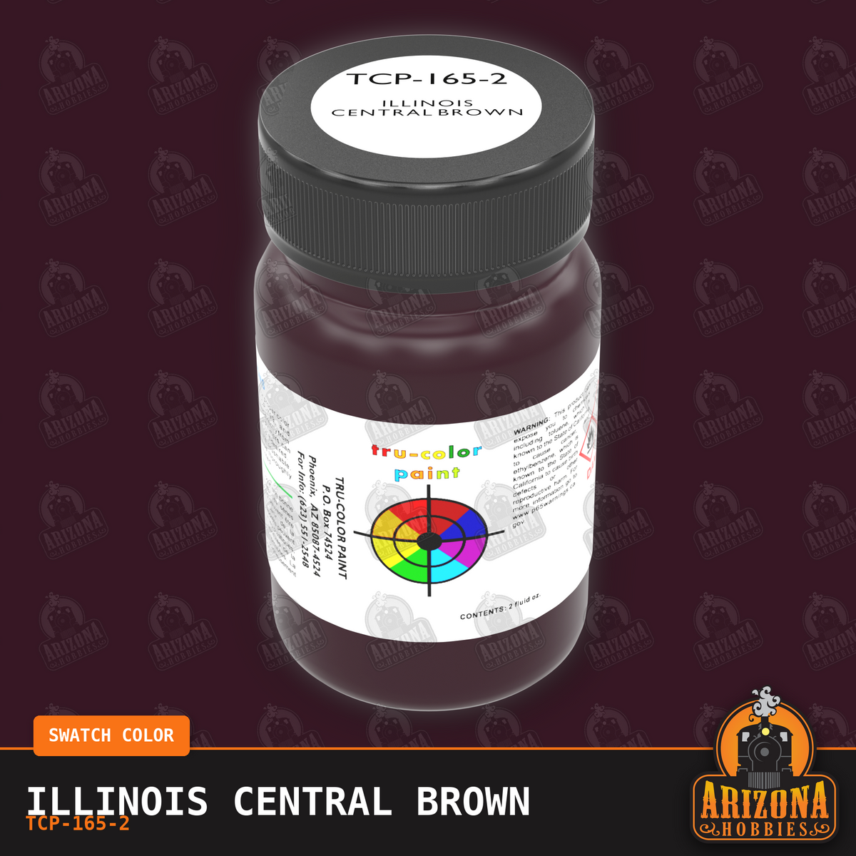 Illinois Central BROWN 2-oz bottle (Air-brush) Tru-Color Paint SPECIAL ORDER ONLY