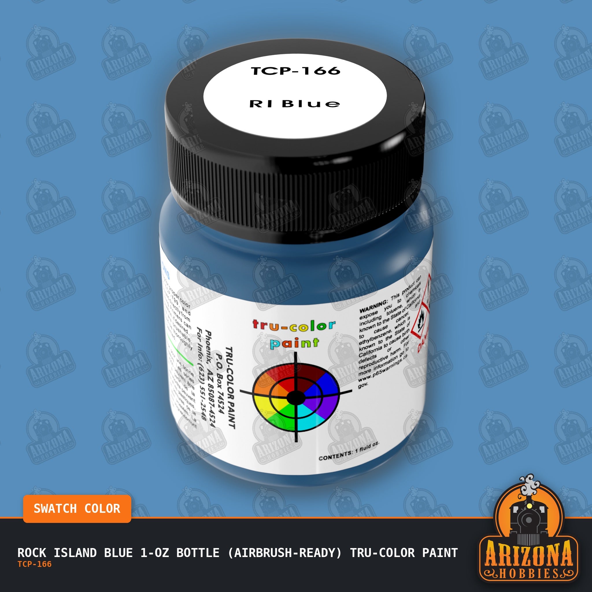 Rock Island BLUE 1-oz bottle (Airbrush-ready) Tru-Color Paint