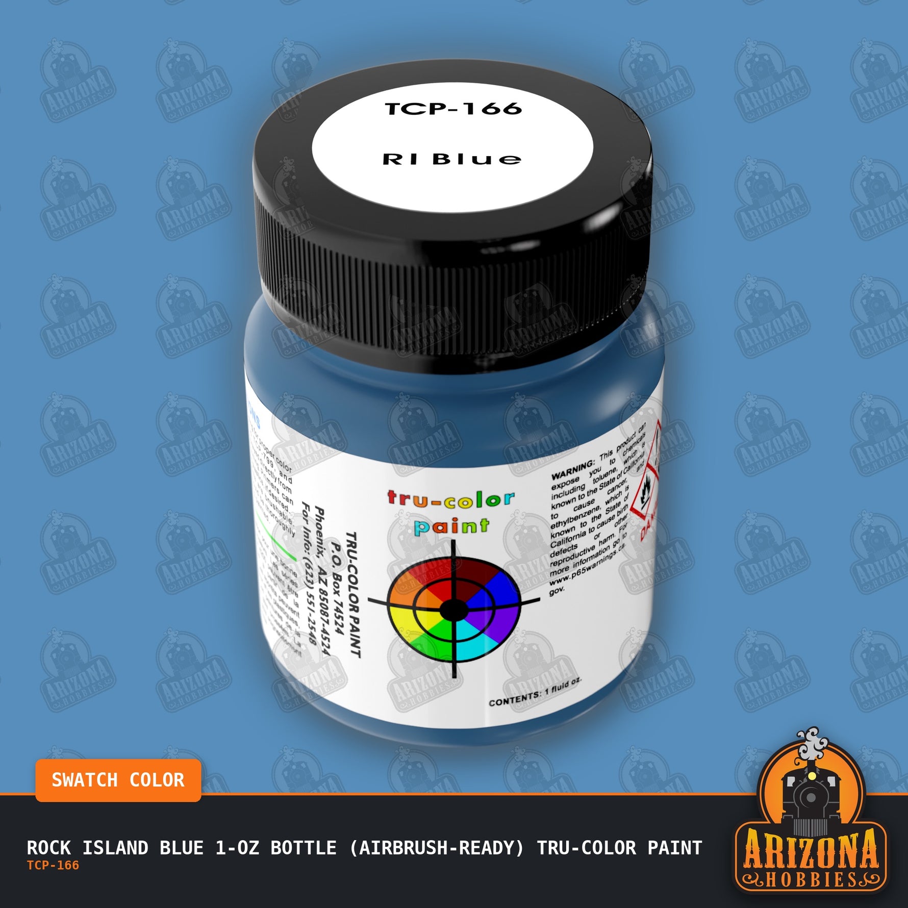 Rock Island BLUE 1-oz bottle (Airbrush-ready) Tru-Color Paint